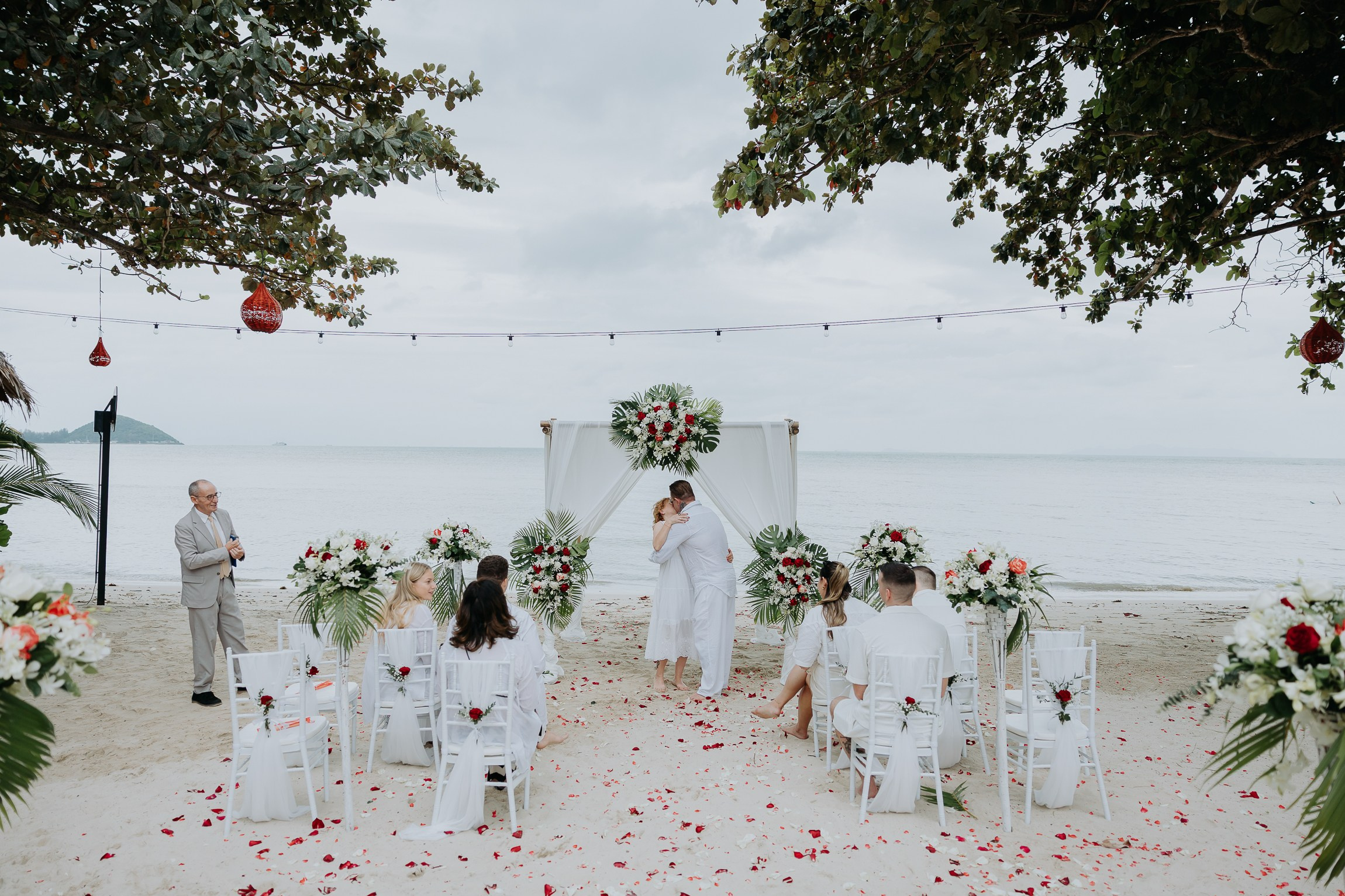 Simone & Matthias Peter. Buddhist blessing wedding Ceremony on Koh Samui, Thailand