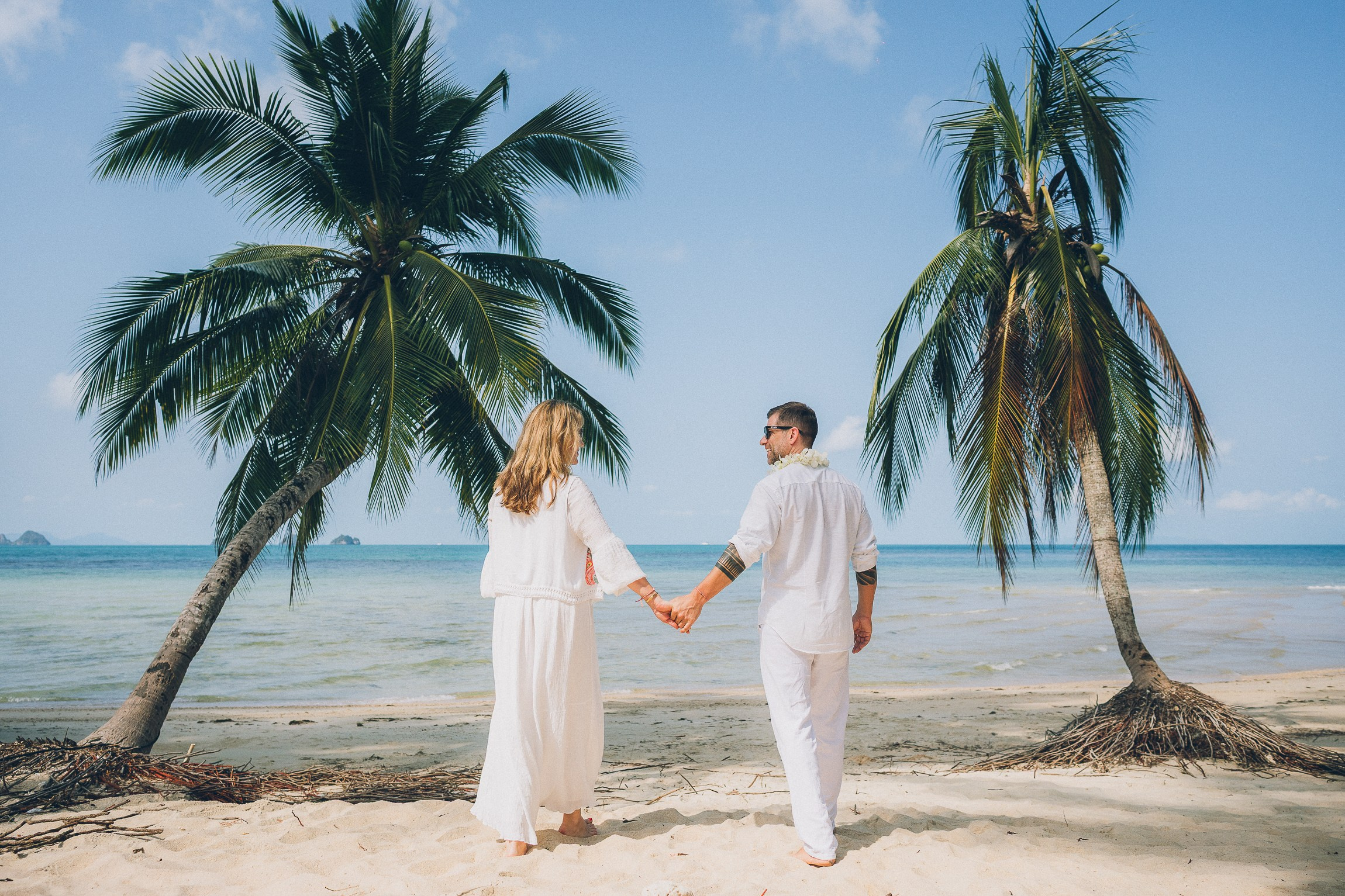 Lucie and Daniel. Buddhist blessing wedding Ceremony on Koh Samui, Thailand