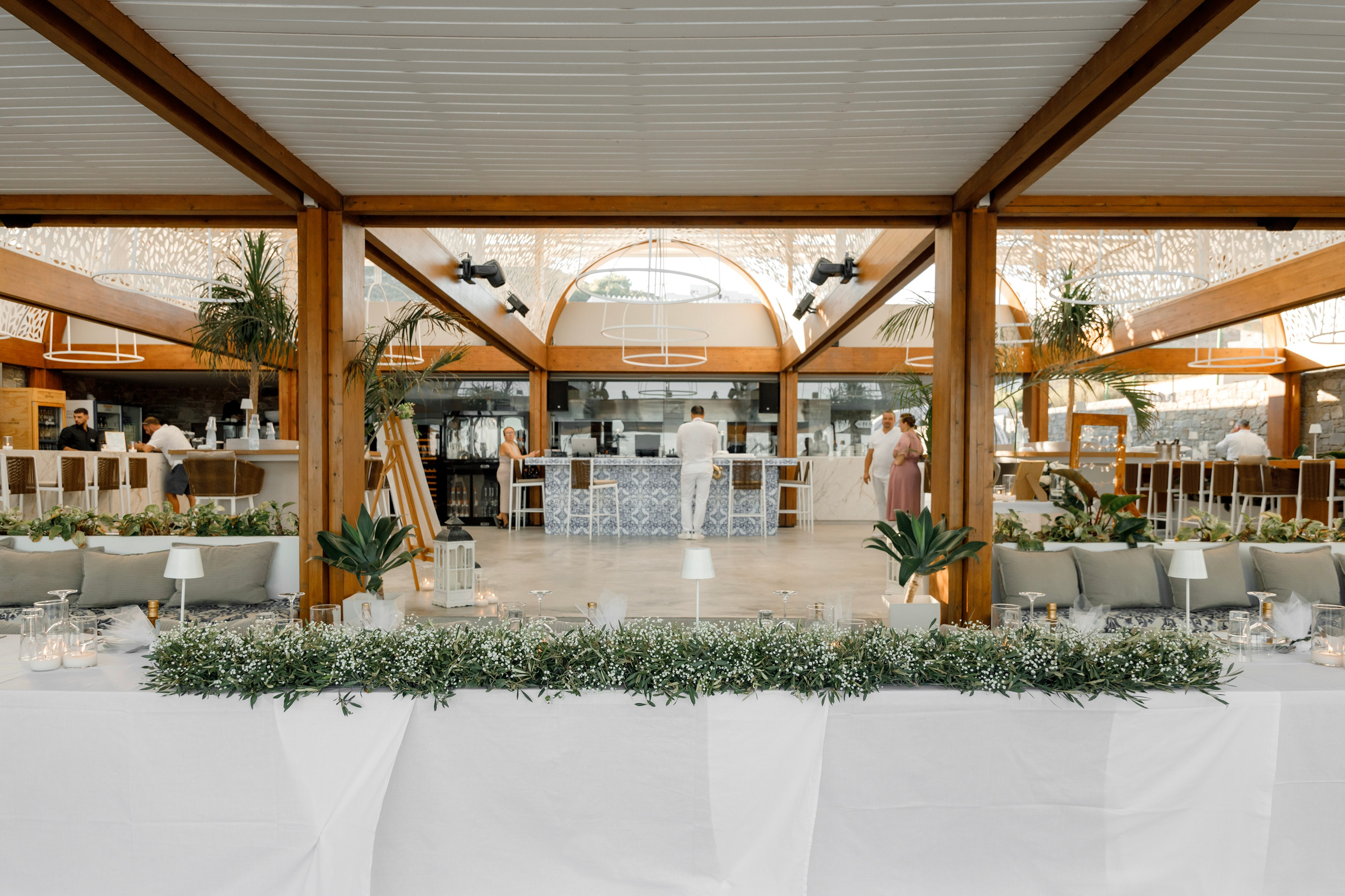 Wedding decoration in a Restaurant Naya, Faliraki Rhodes Greece