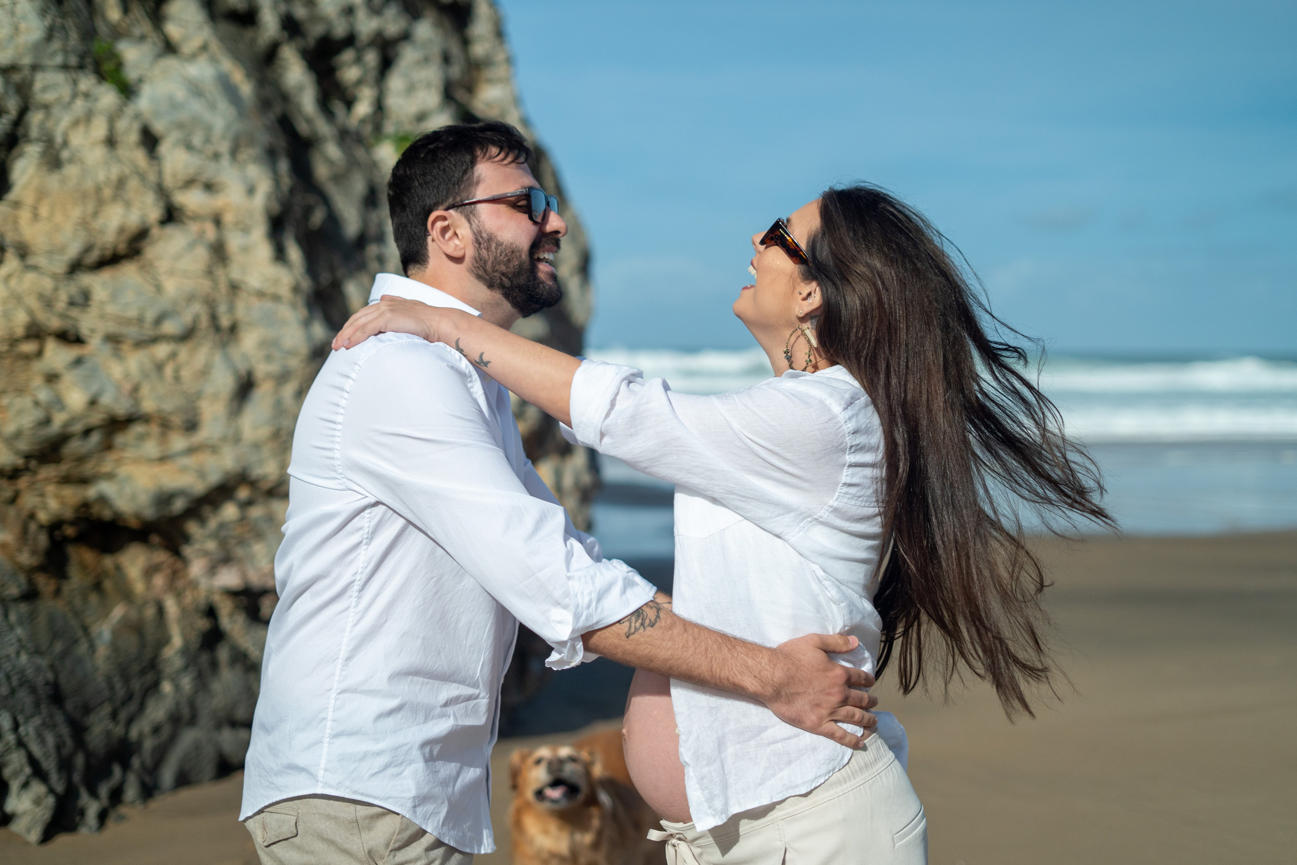 Ensaio Praia — Rafaela e César. Frames by Giovani Braga