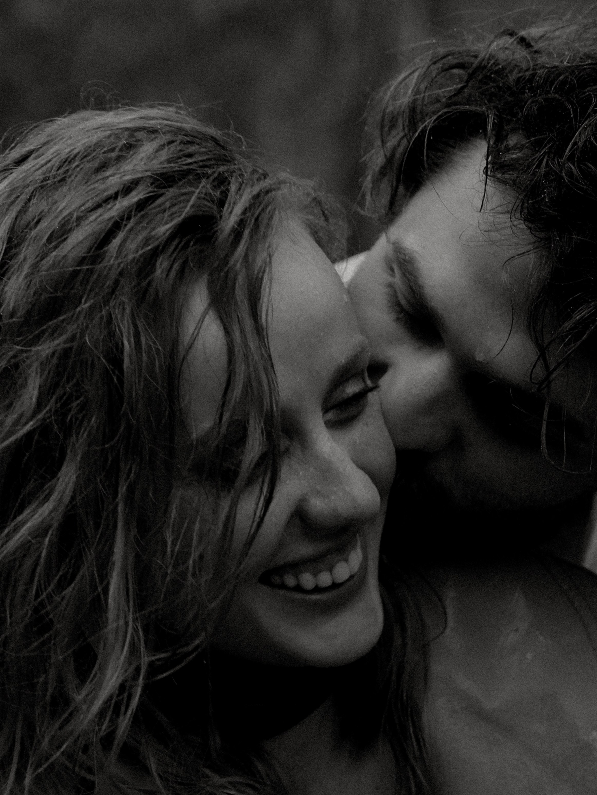 Bride and groom close up portrait 