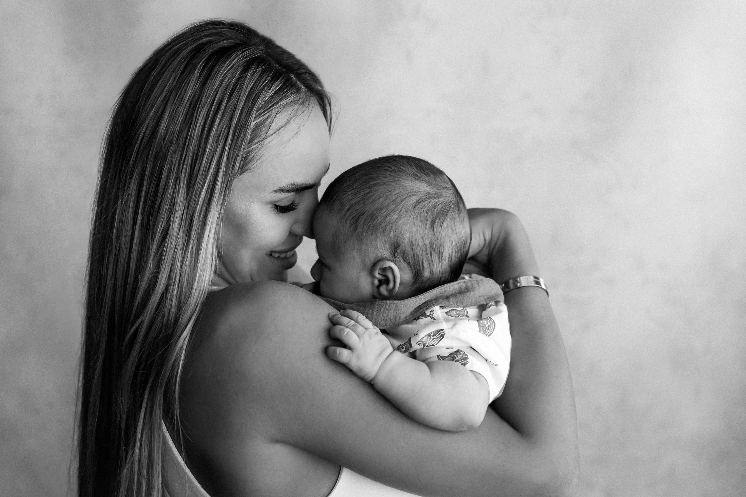 Photo session with three-month-old baby