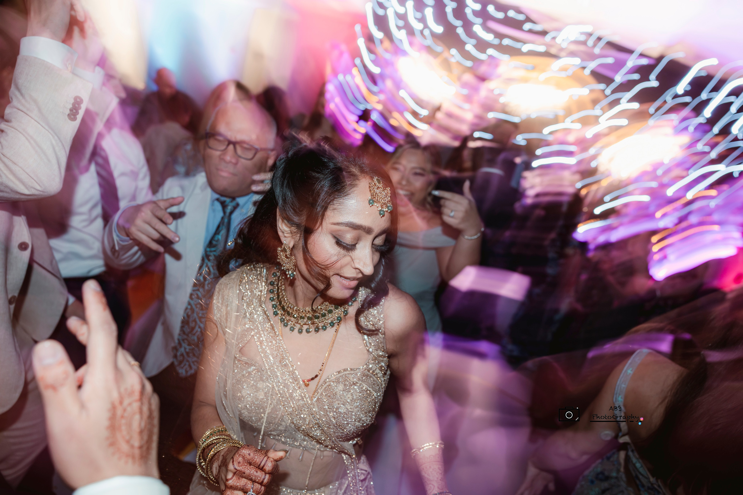 A beautiful fusion of a south asian Indian wedding Reception
