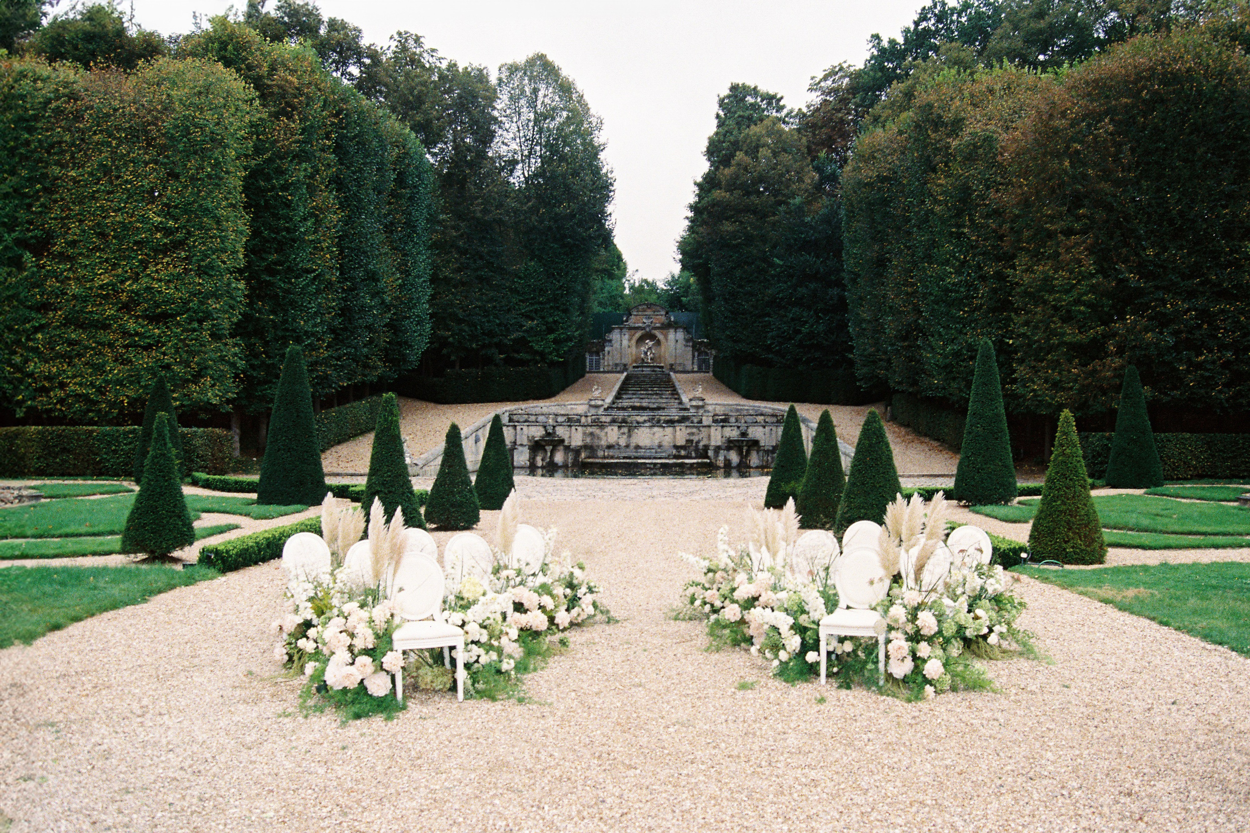 A luxury wedding at Chateau de Villette, just 40 minutes from Paris, captured entirely on film photography