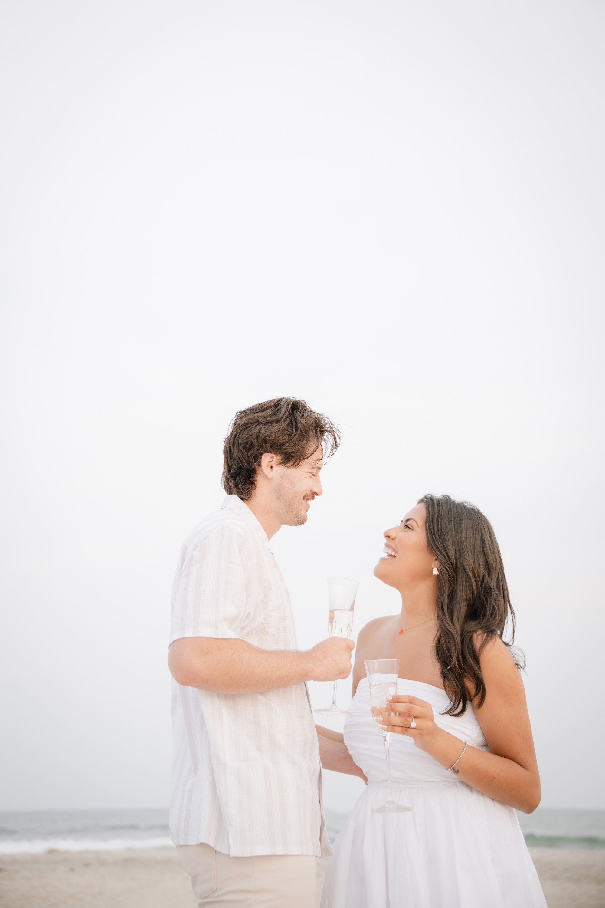 Engagement photoshoot on the Atlantic City beach. Portrait and wedding photographer in New York
