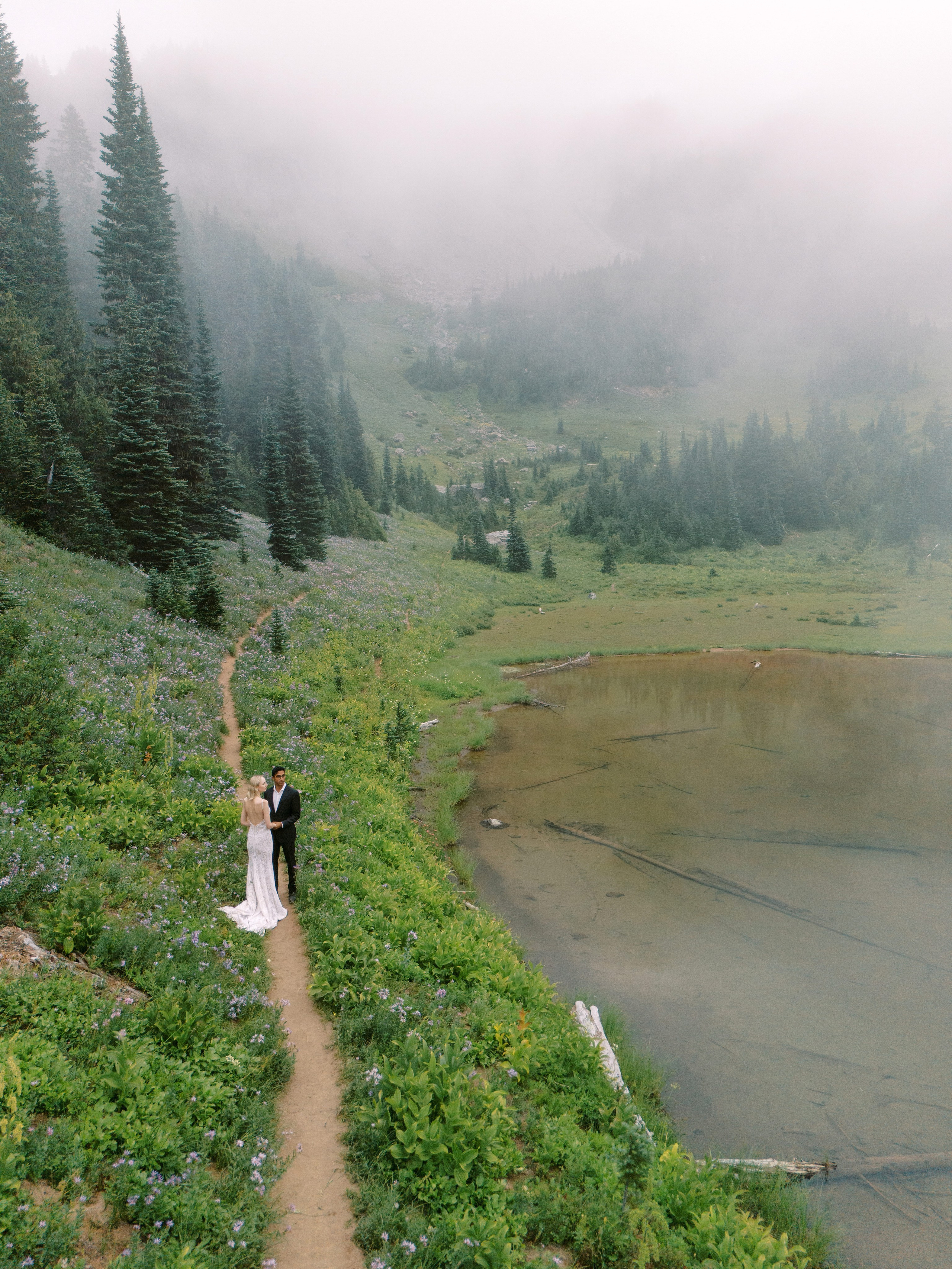 Rachel & Ryan Wedding photoshoot. August 2024. Little Tipsoo Lake, WA Day 2. EVAN ARISTOV WEDDING PHOTOGRAPHY — Seattle Wedding Photographer