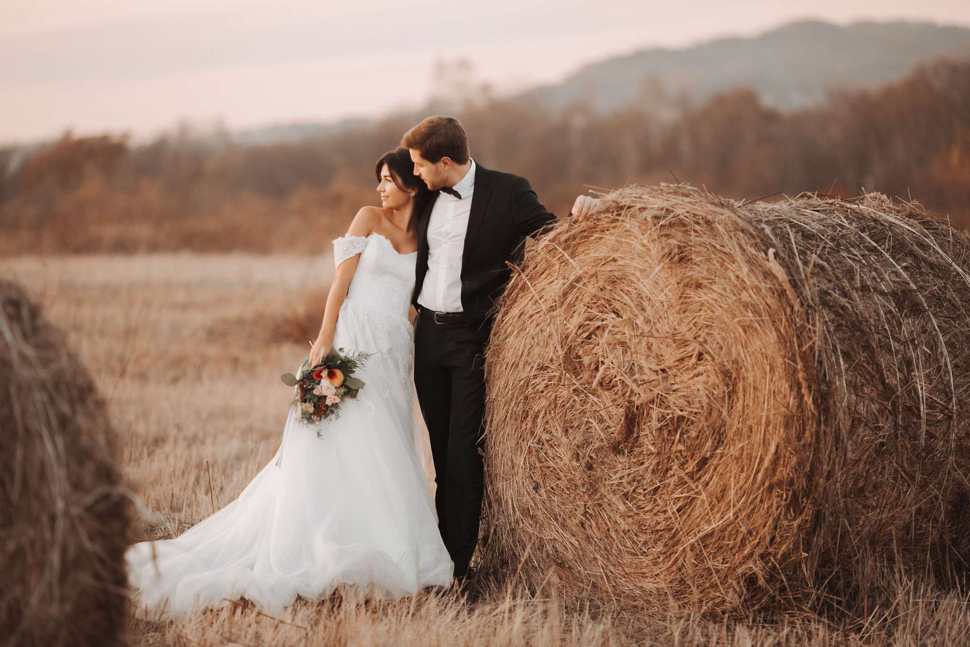 Elopement in Stacks of Hay. Wedding Photography & Videography Team in California, Los Angeles, San Francisco, San Diego and Travel