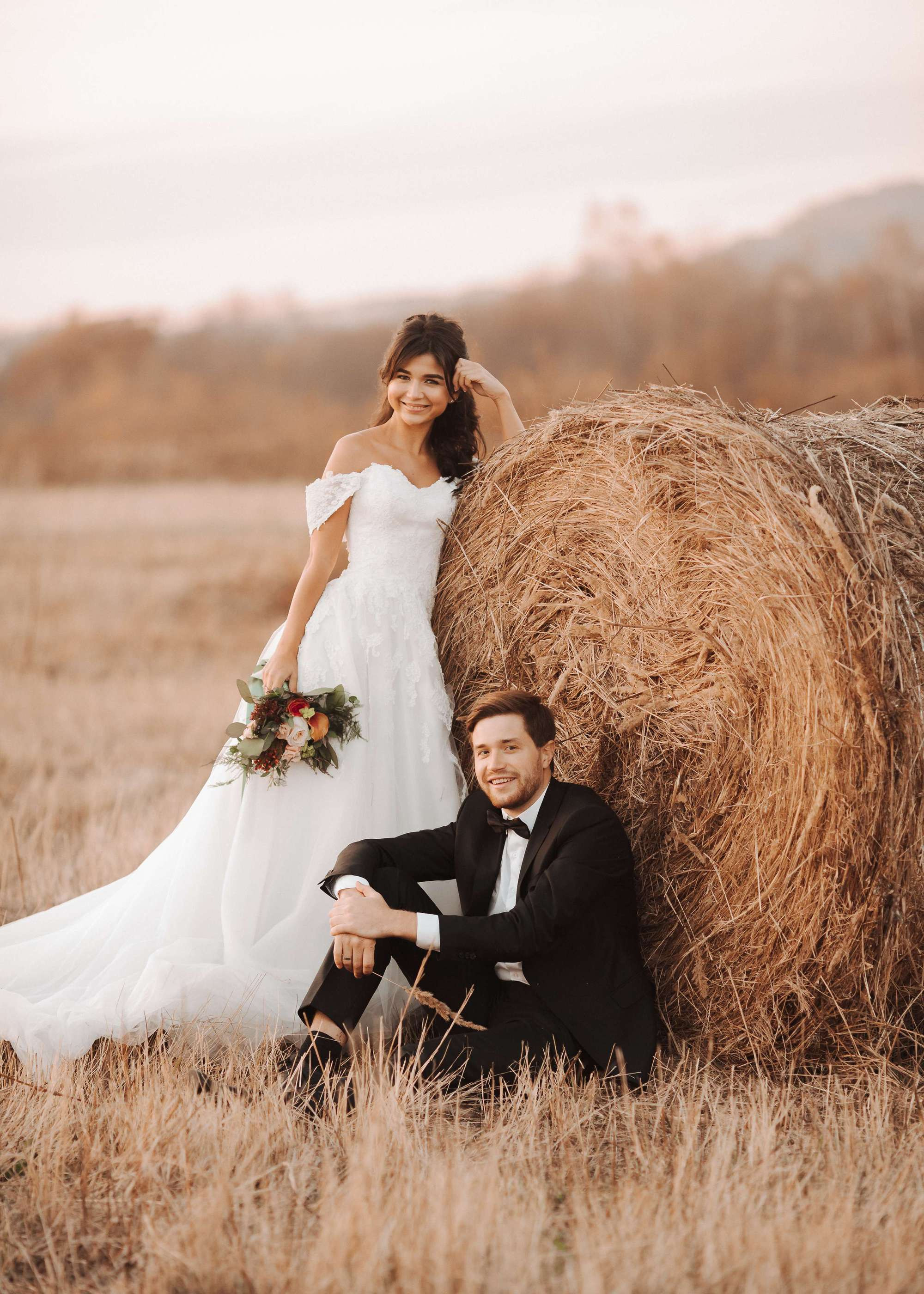 Elopement in Stacks of Hay. Wedding Photography & Videography Team in California, Los Angeles, San Francisco, San Diego and Travel