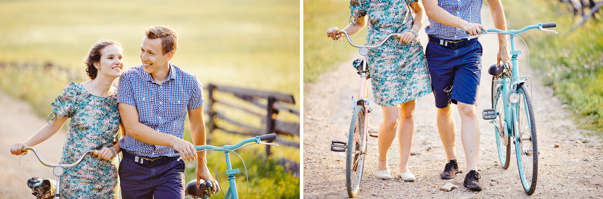 Engagement with bikes. Wedding Photography & Videography Team in California, Los Angeles, San Francisco, San Diego and Travel