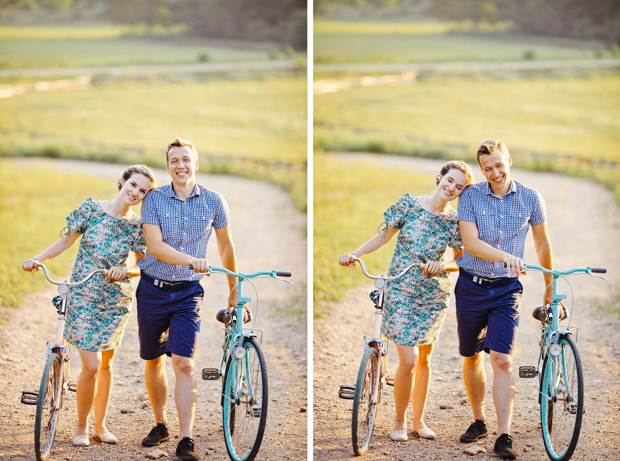 Engagement with bikes. Wedding Photography & Videography Team in California, Los Angeles, San Francisco, San Diego and Travel