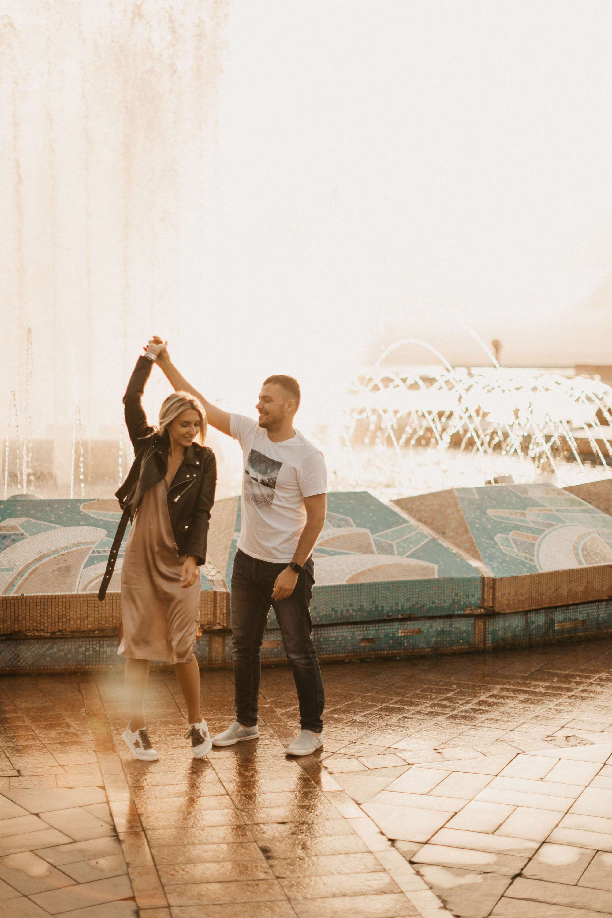 Downtown Walking. Wedding Photography & Videography Team in California, Los Angeles, San Francisco, San Diego and Travel