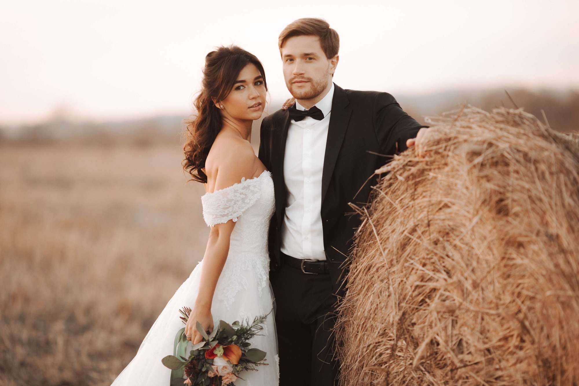 Elopement in Stacks of Hay. Wedding Photography & Videography Team in California, Los Angeles, San Francisco, San Diego and Travel