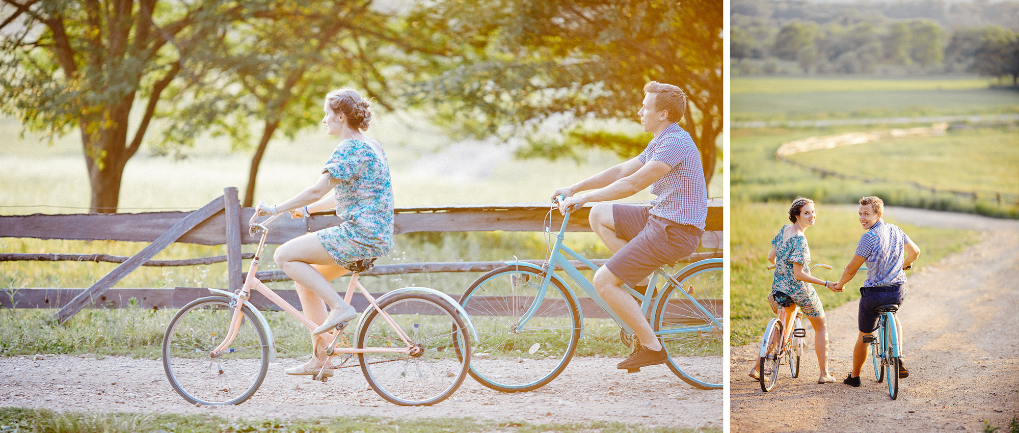 Engagement with bikes. Wedding Photography & Videography Team in California, Los Angeles, San Francisco, San Diego and Travel