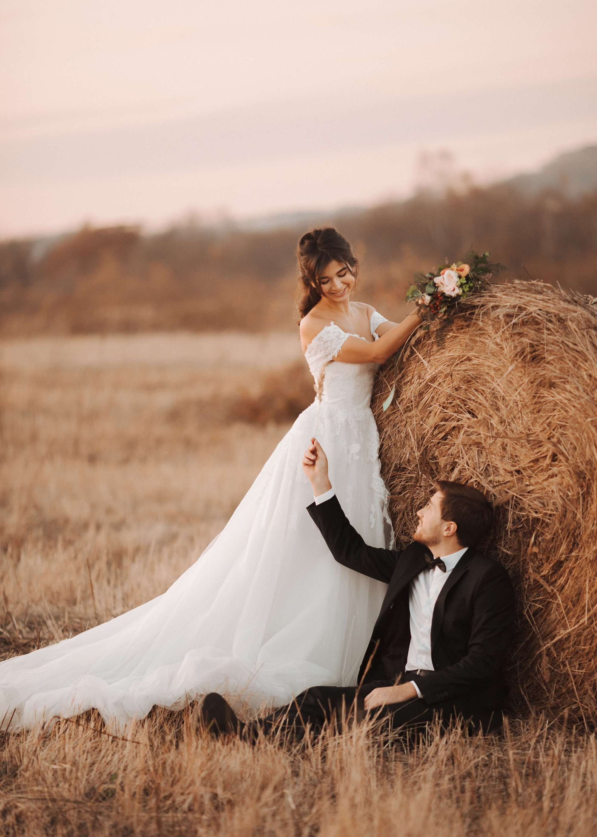 Elopement in Stacks of Hay. Wedding Photography & Videography Team in California, Los Angeles, San Francisco, San Diego and Travel