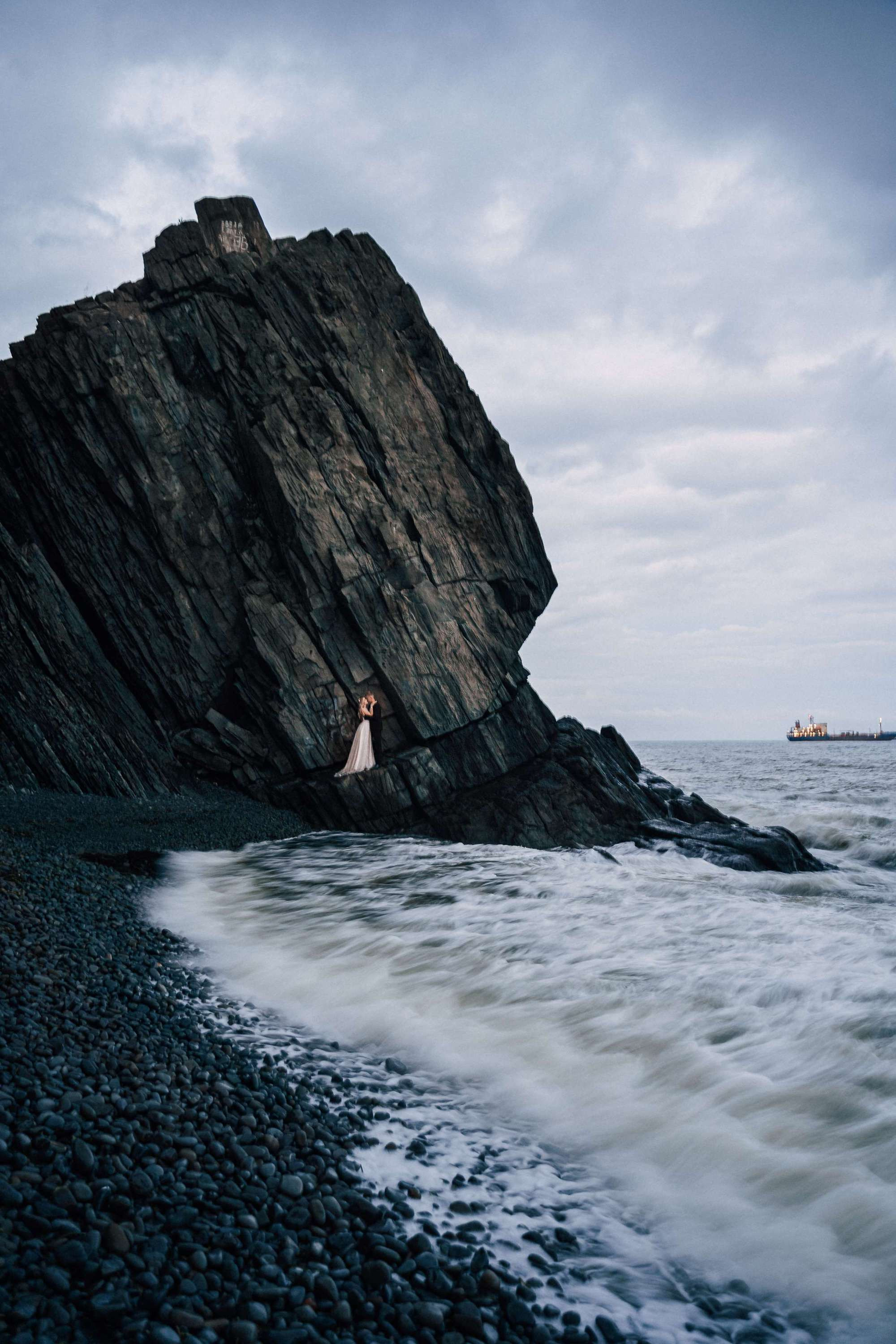Rocky Ocean Elopement. Wedding Photography & Videography Team in California, Los Angeles, San Francisco, San Diego and Travel