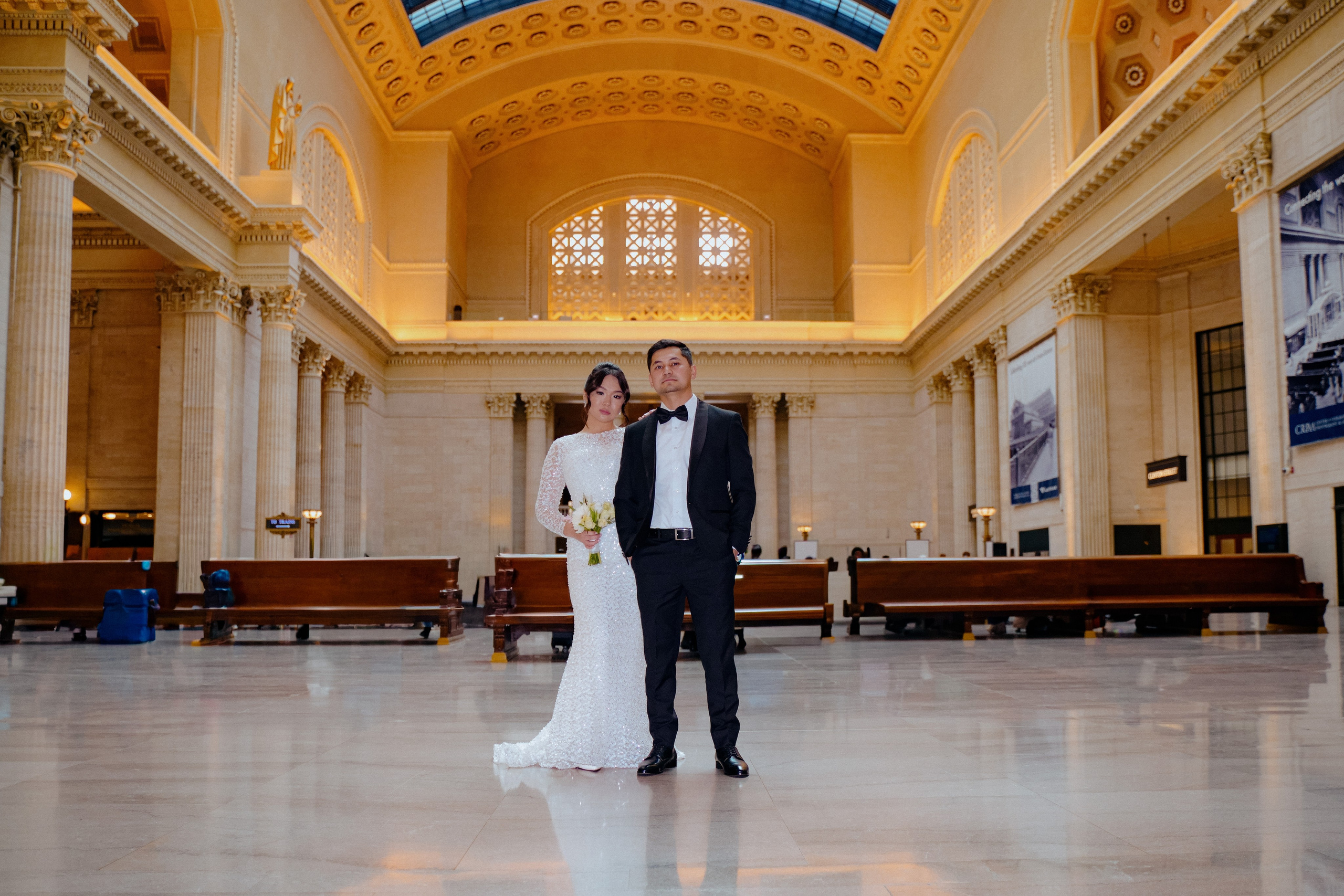 Wedding Portrait at Union Station Chicago