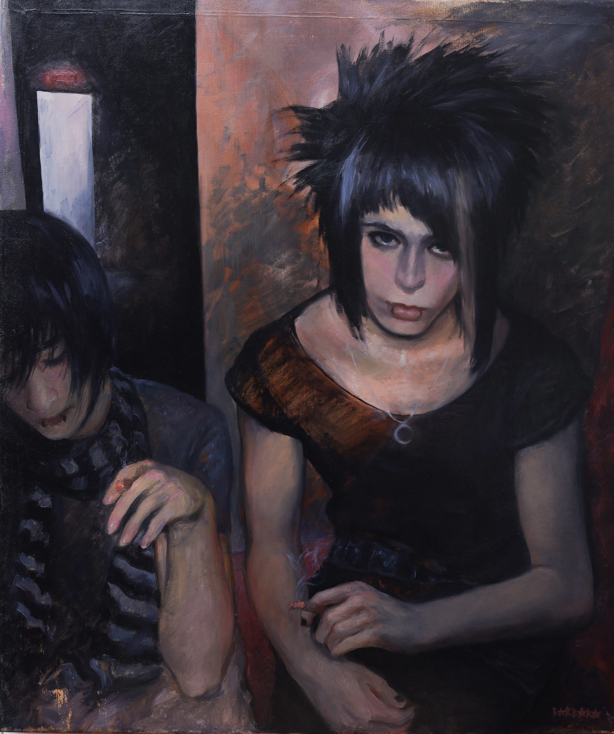 Emergency Exit, oil painting, Barbara Cabral. Barbara Cabral