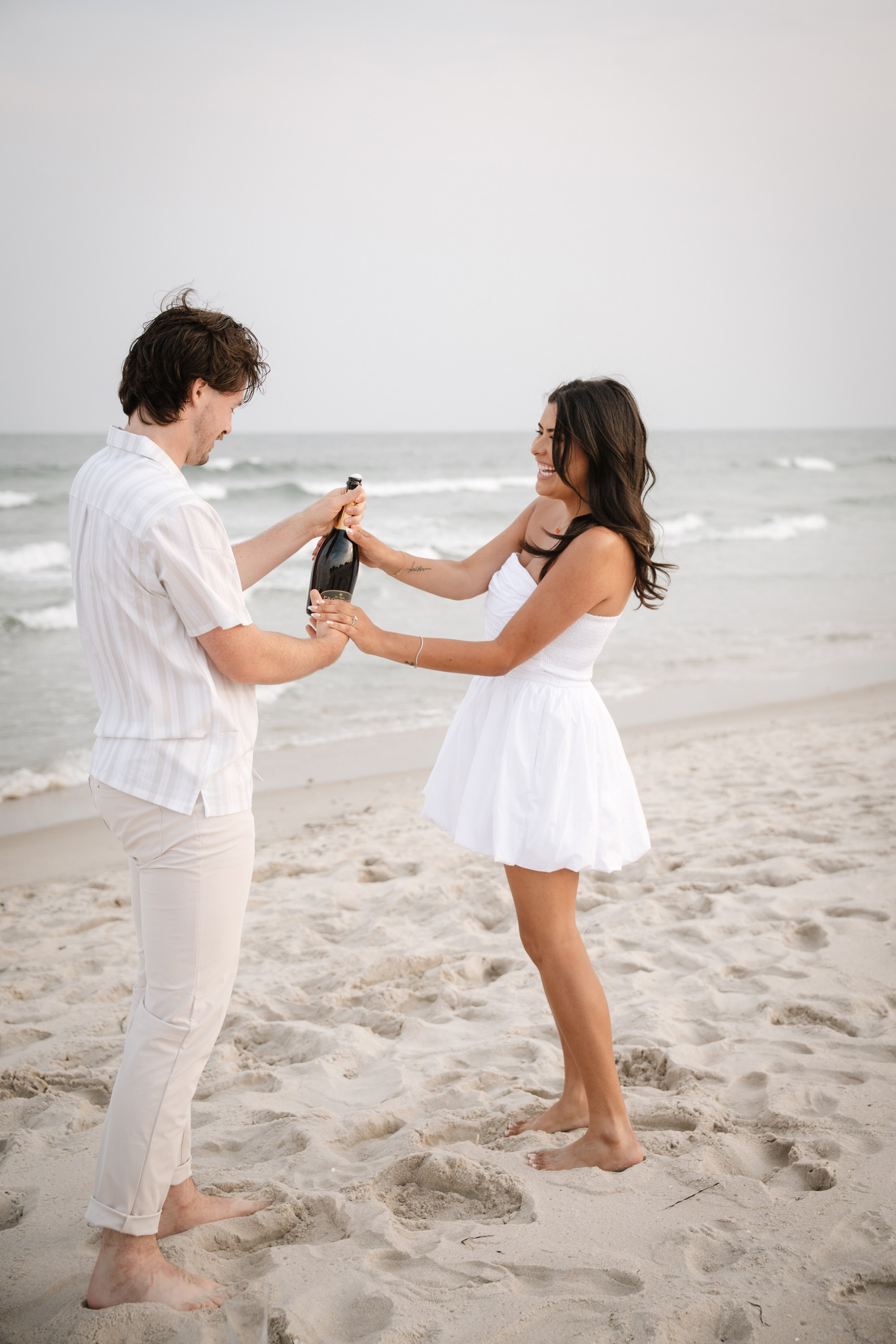 Engagement photoshoot on the Atlantic City beach. Portrait and wedding photographer in New York