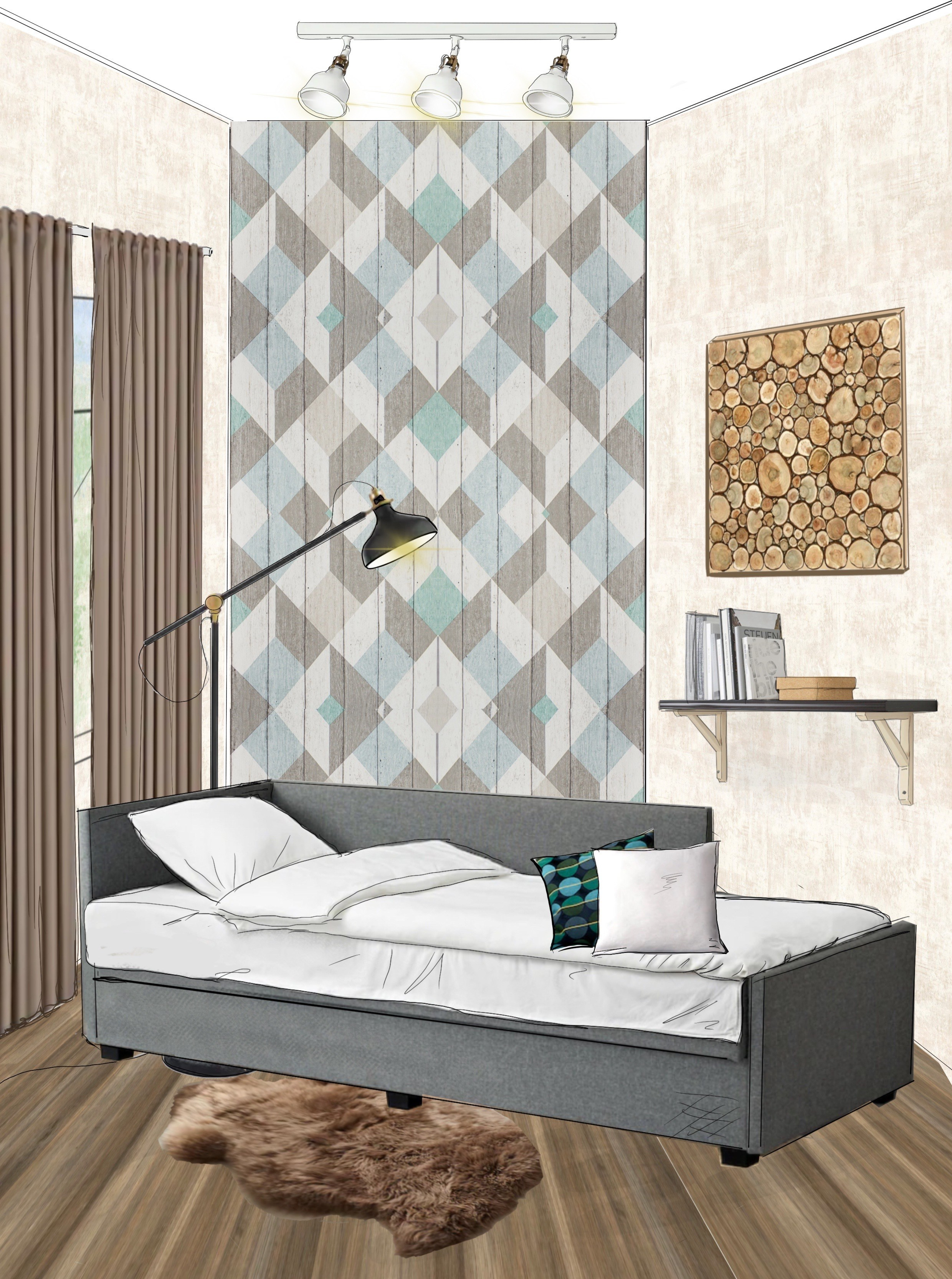 Collagen und Skizzen. Valeria Riazantseva. Interior Designerin und Dekorateurin