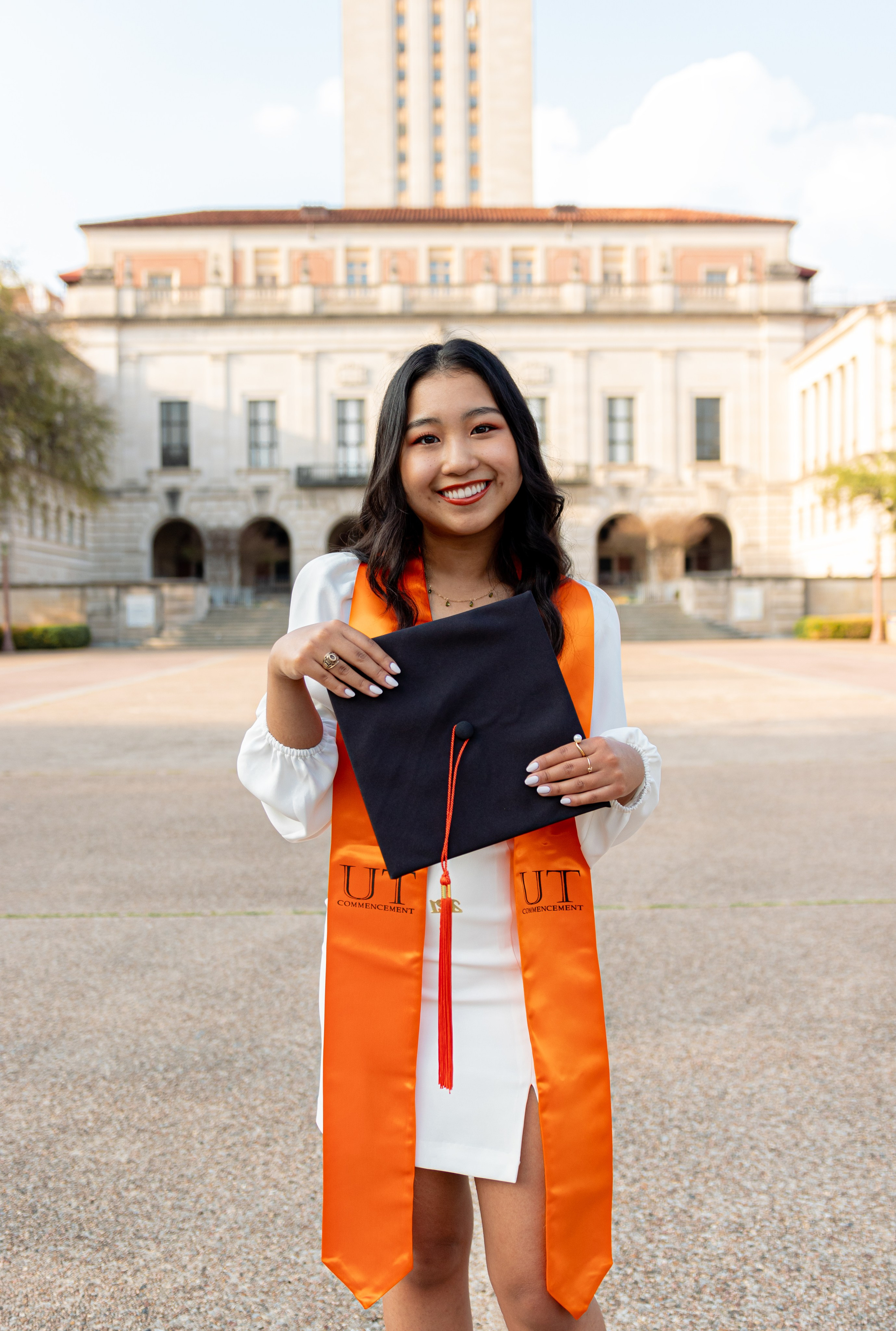 Chanmye’s senior photoshoot at the University of Texas in Austin