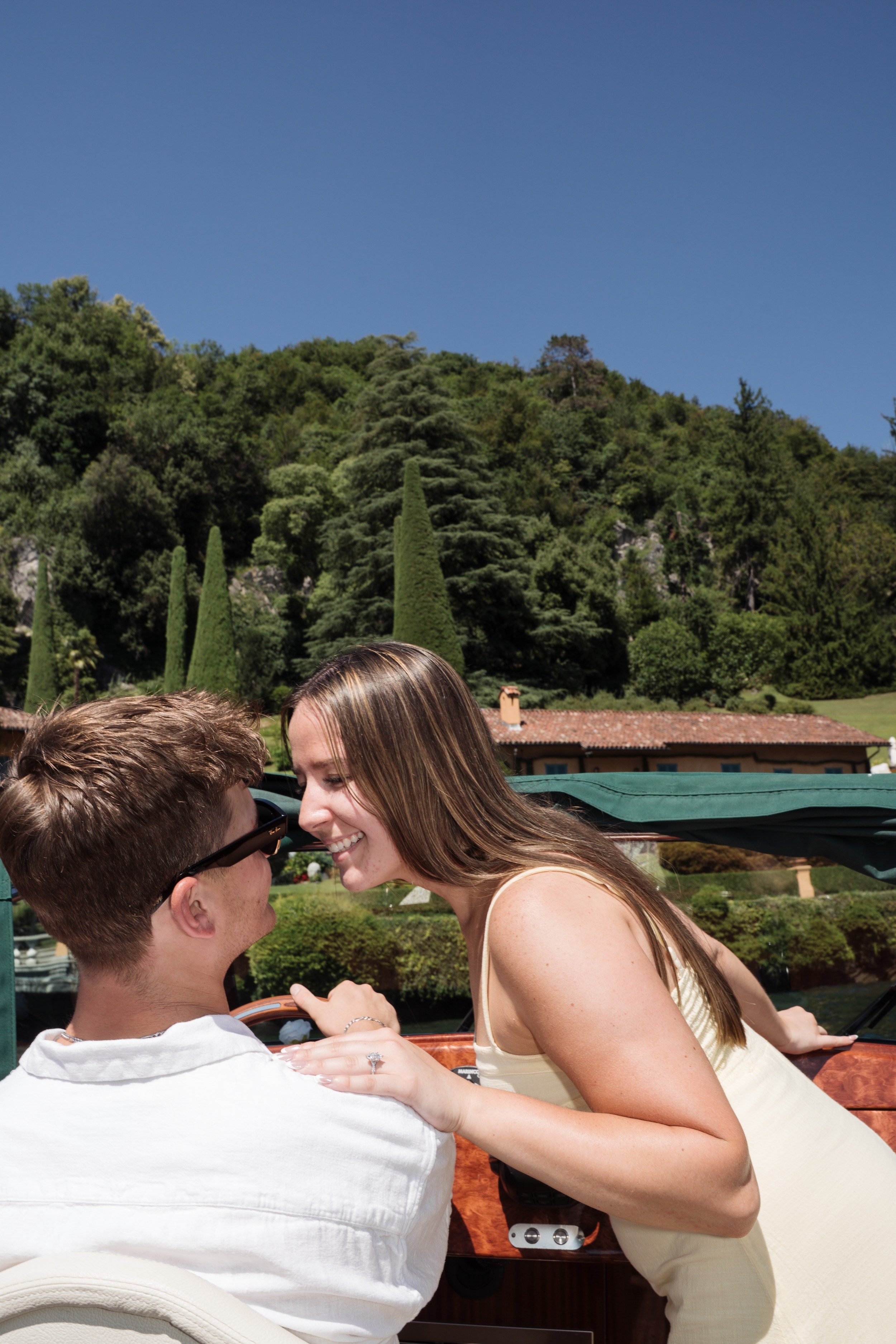 Boat Proposal in Lake Como. Lake Como Proposal Photographer | Surprise Proposals & Engagements