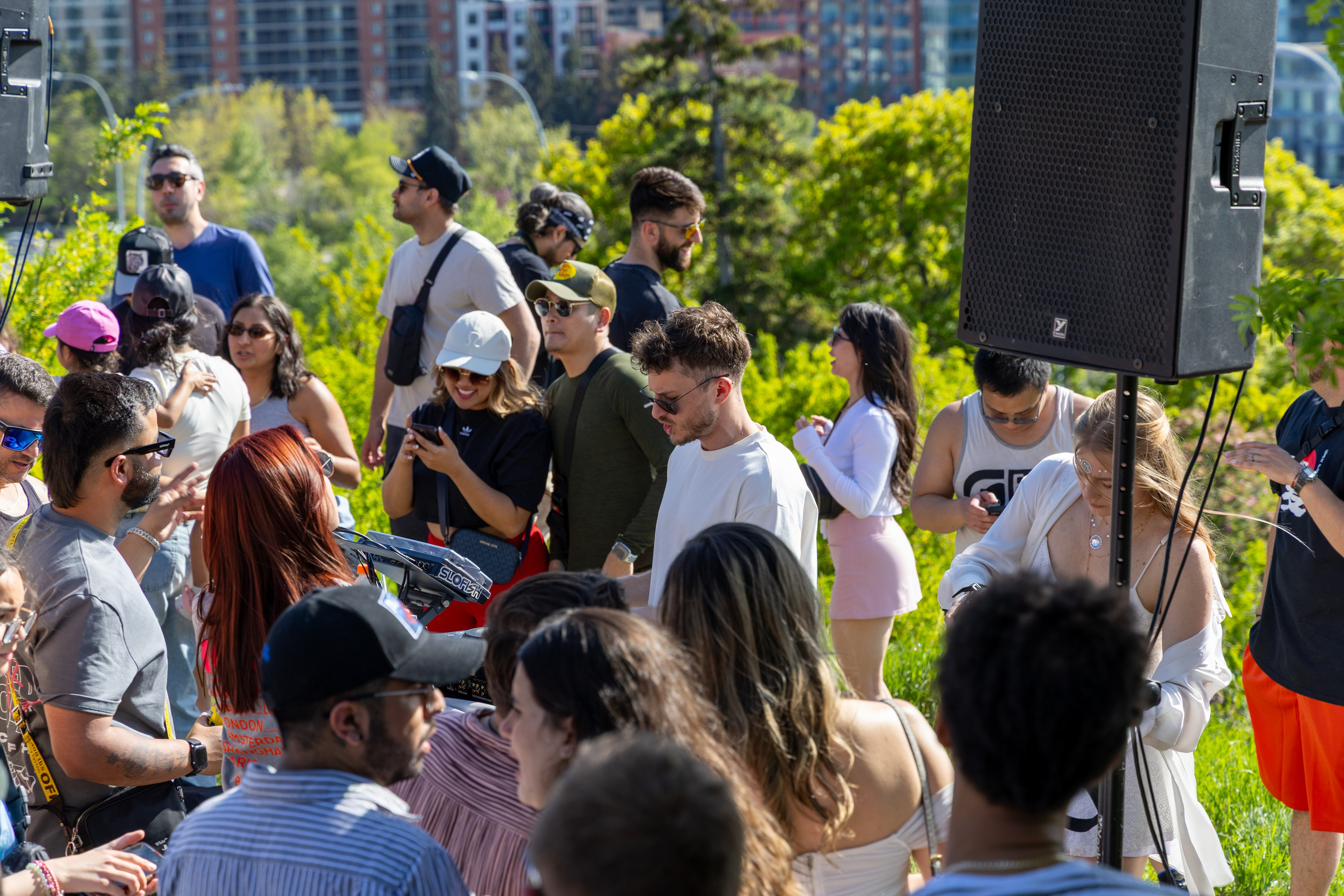 Beats in the Park — Dos Leches DJ Party at Rotary Park, Calgary. ProFly.club — Professional aerial filming in Calgary