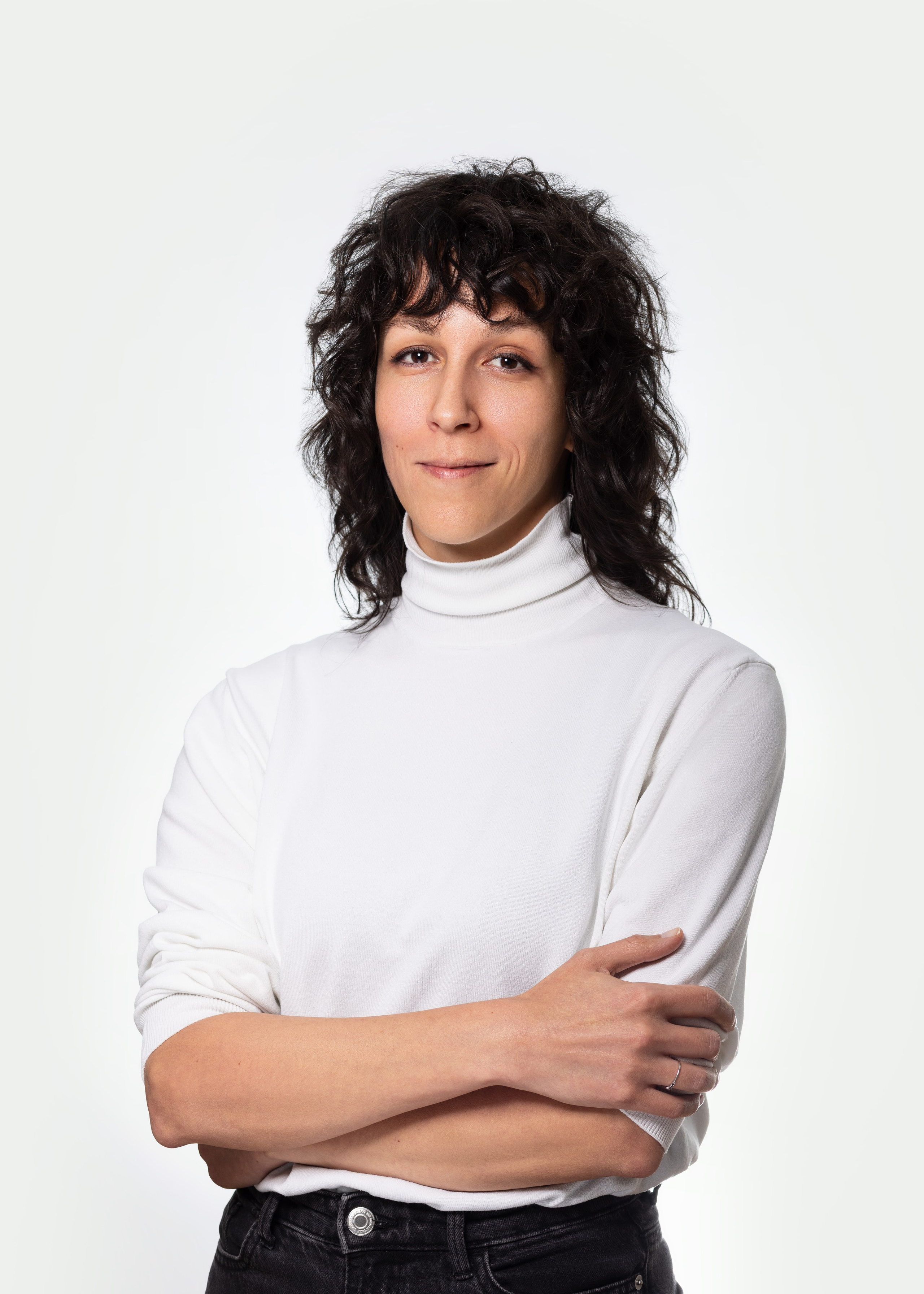 Corporate team member at 1 click Marketing, a business portrait on a white background