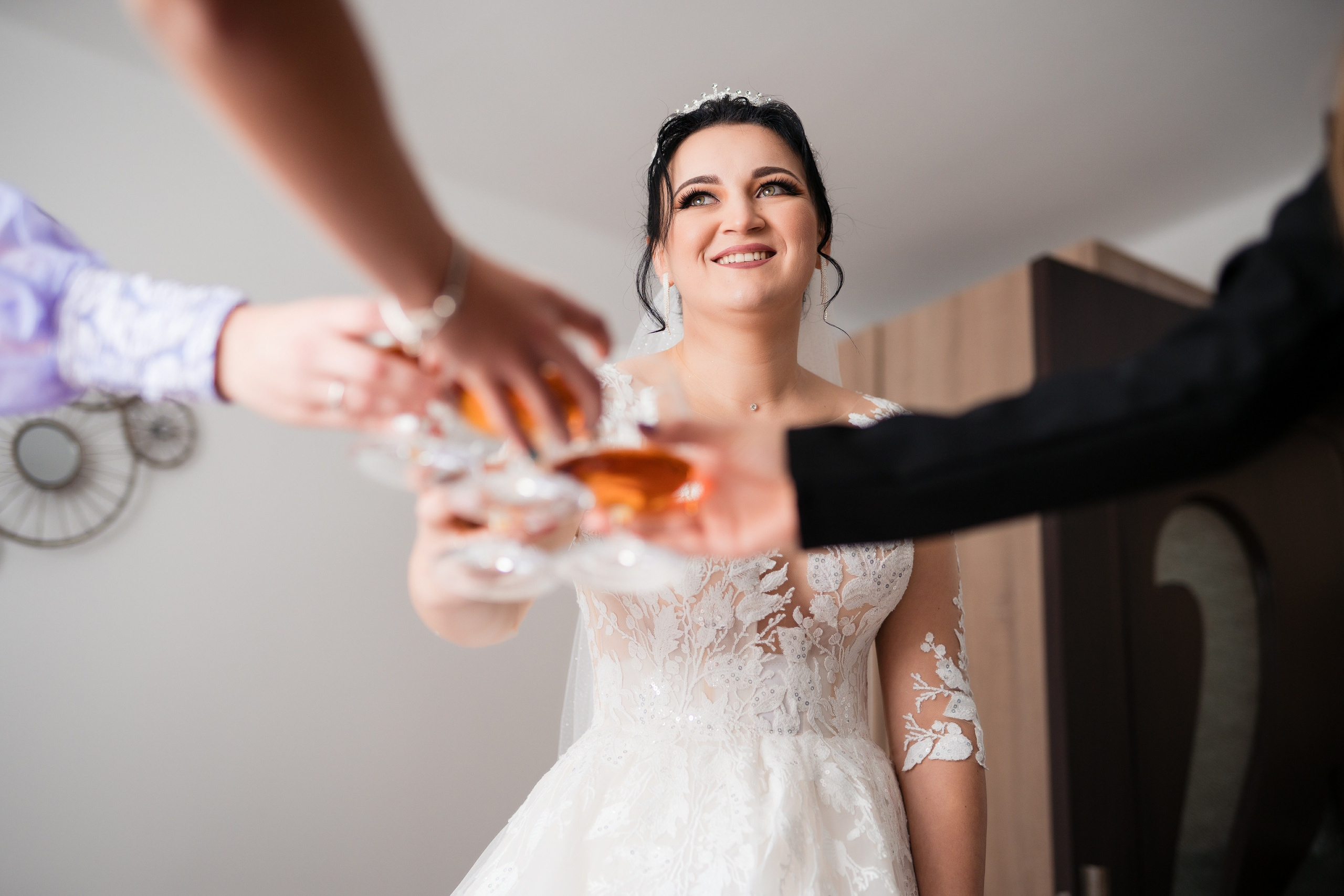 Sampania din ziua nuntii 