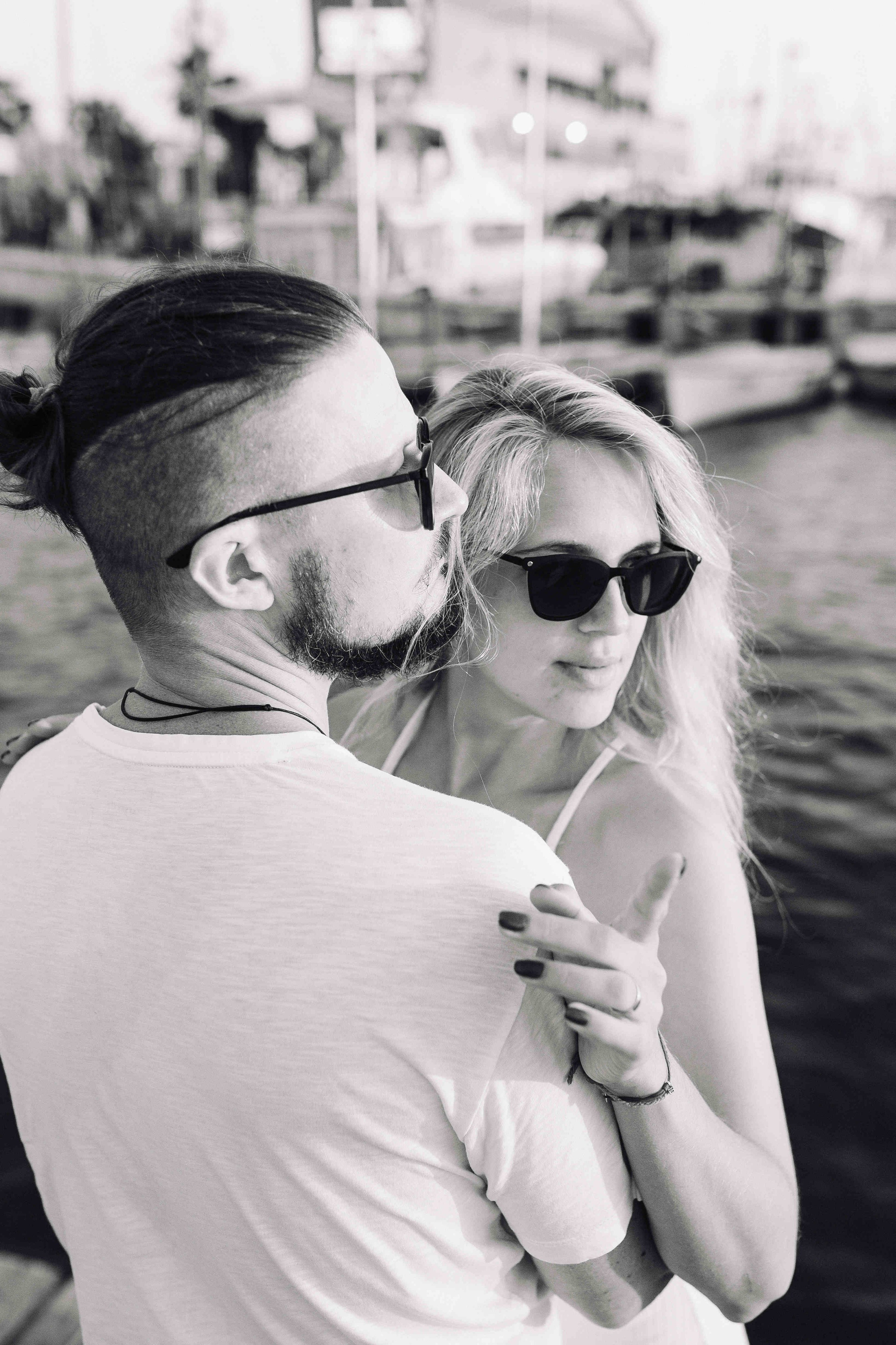 SUNSET IN JAFFO PORT. PHOTOGRAPHER IN ISRAEL