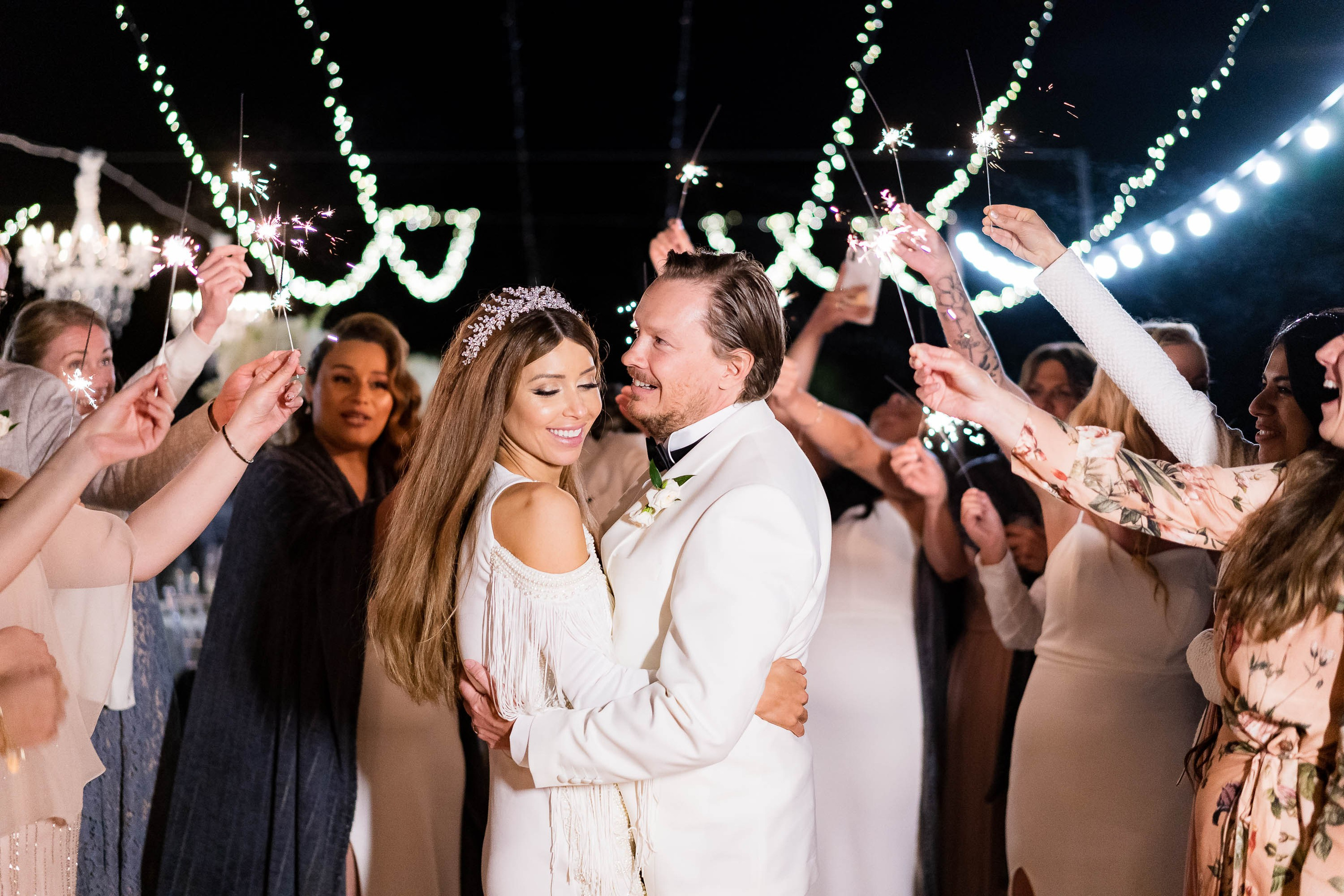 When the first dance comes and you make a circle round the Bride and Groom