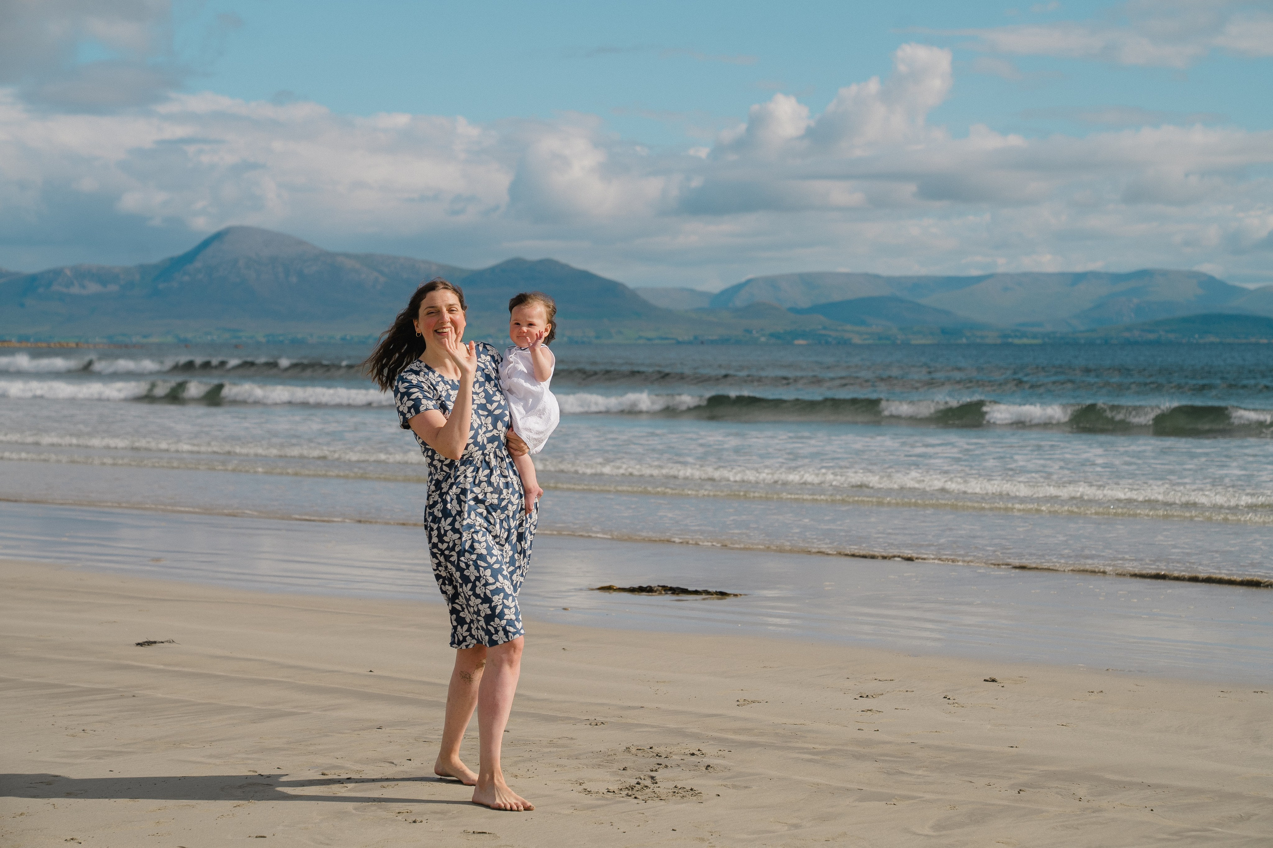 Darya and Mia at the ocean. Wedding and family photographer Ireland