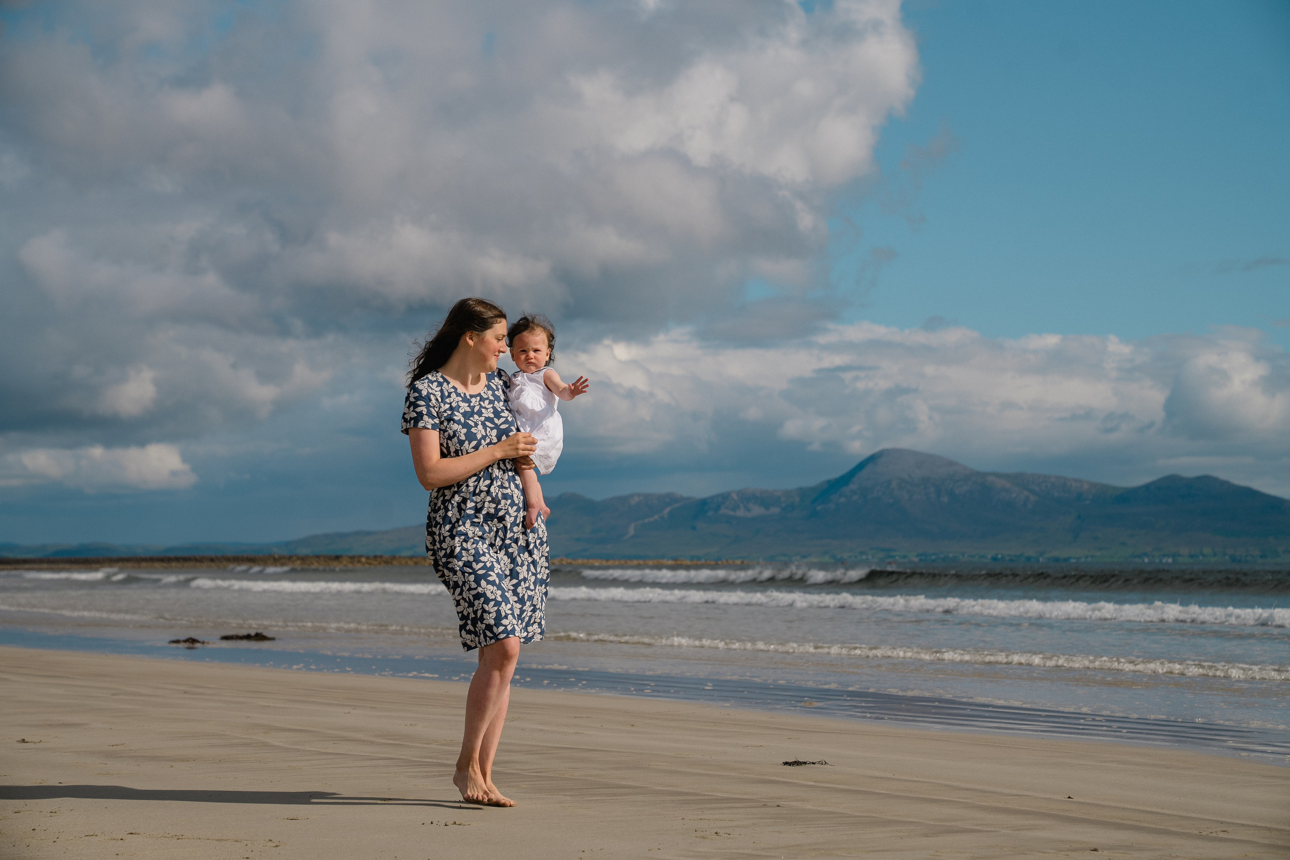 Darya and Mia at the ocean. Wedding and family photographer Ireland