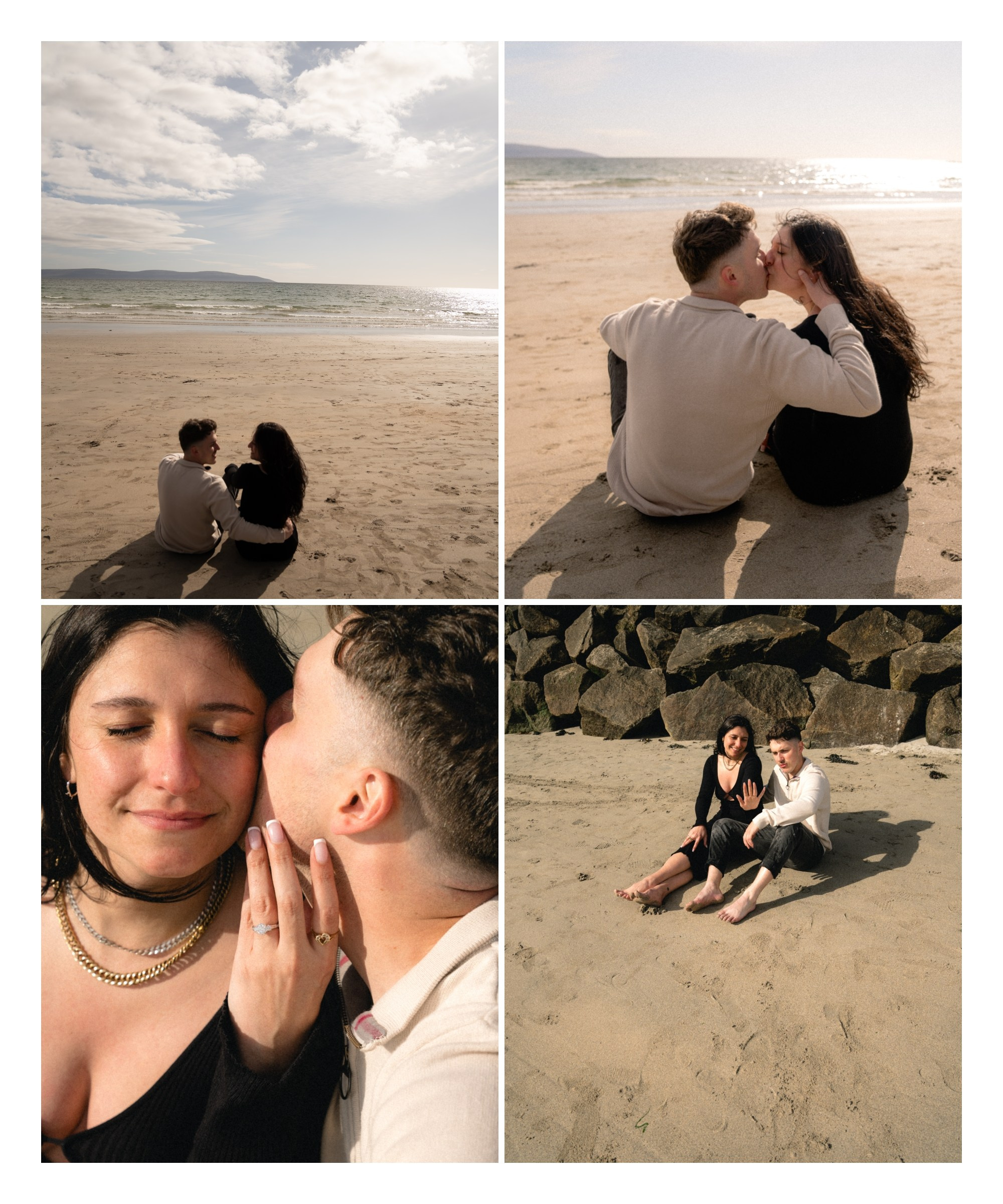Proposal at Silverstrand Beach, co Galway. Wedding and family photographer Ireland