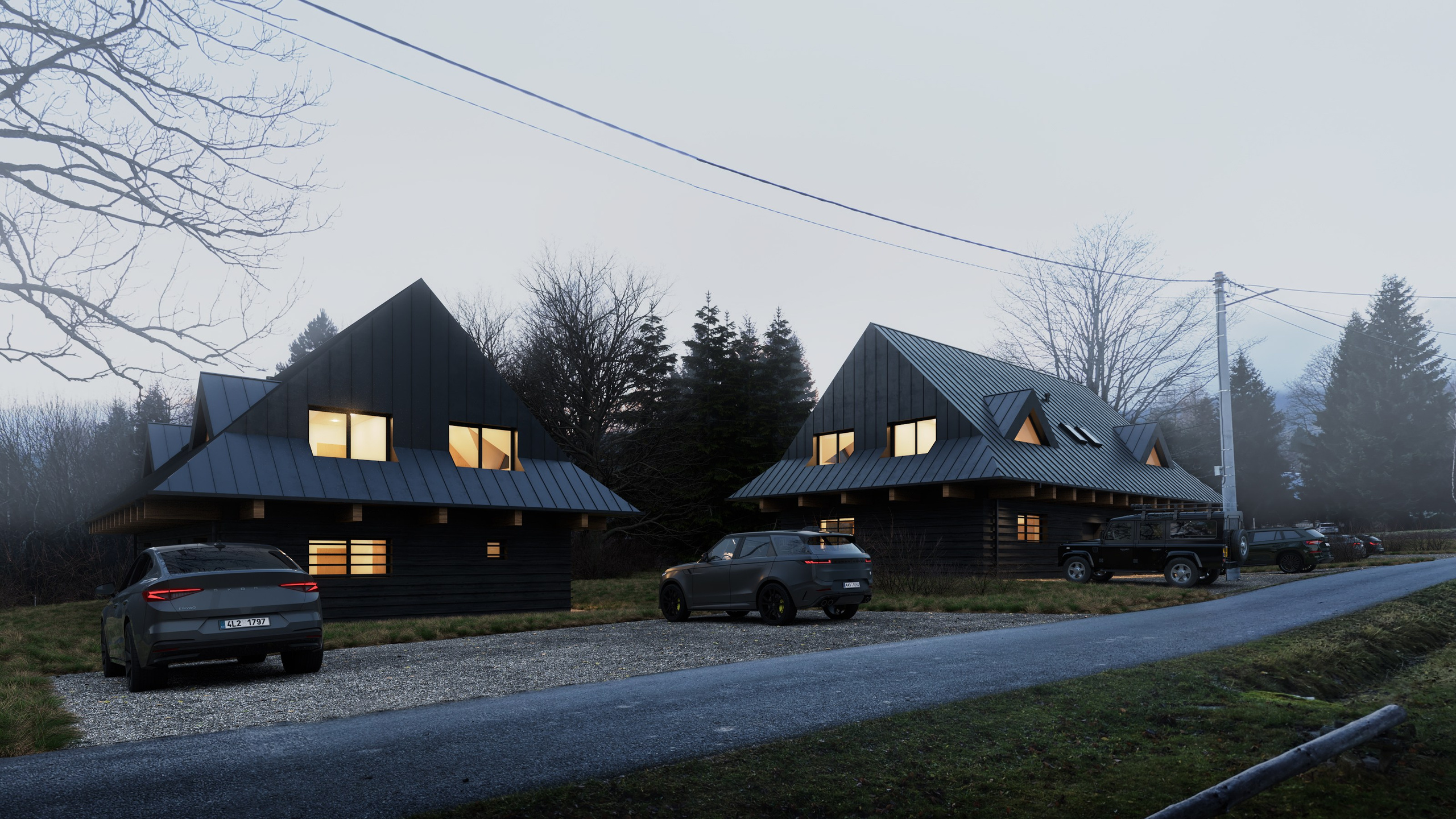 TŘÍ REKREAČNÍ CHATY. Filipenka architects