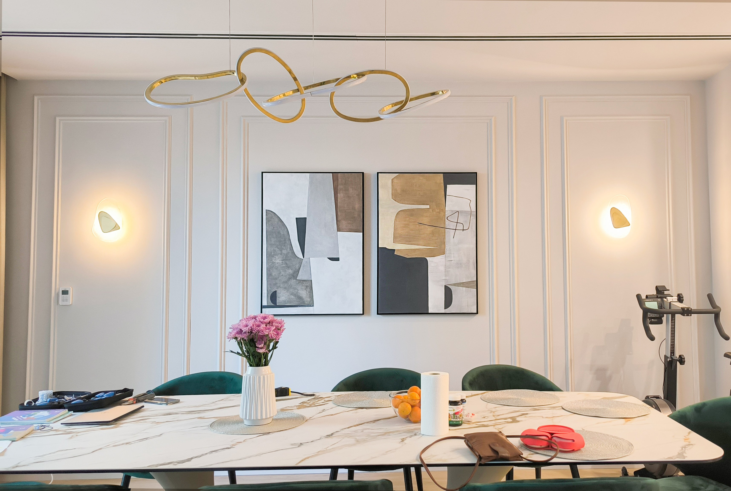 Abstract composition for family interior. Dubai. UAE.  2023. Acrylic on canvas. 80-120 cm. 