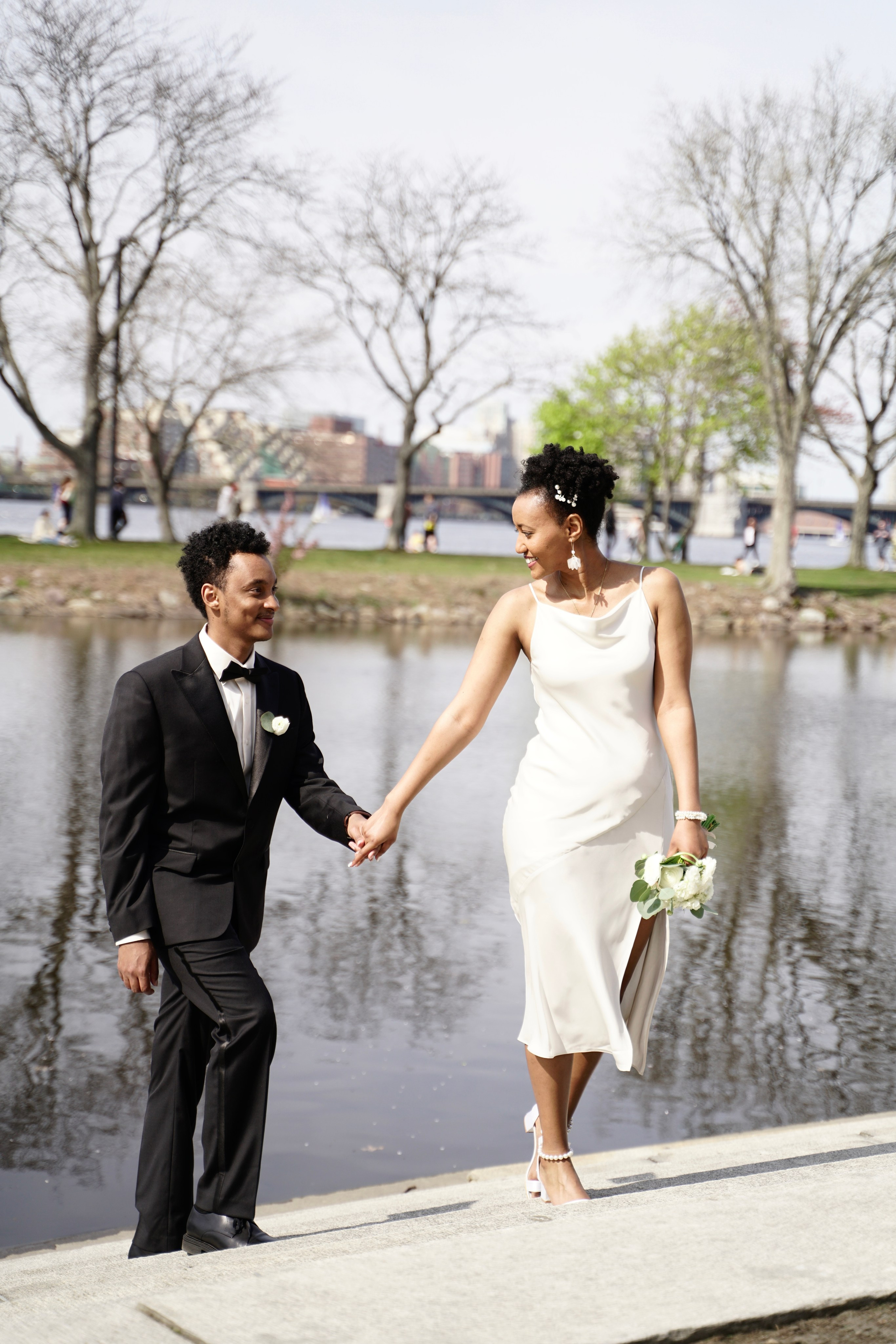 Sosina and Aaron at Charles river Esplanade. Stefanovich Photography | Boston, MA
