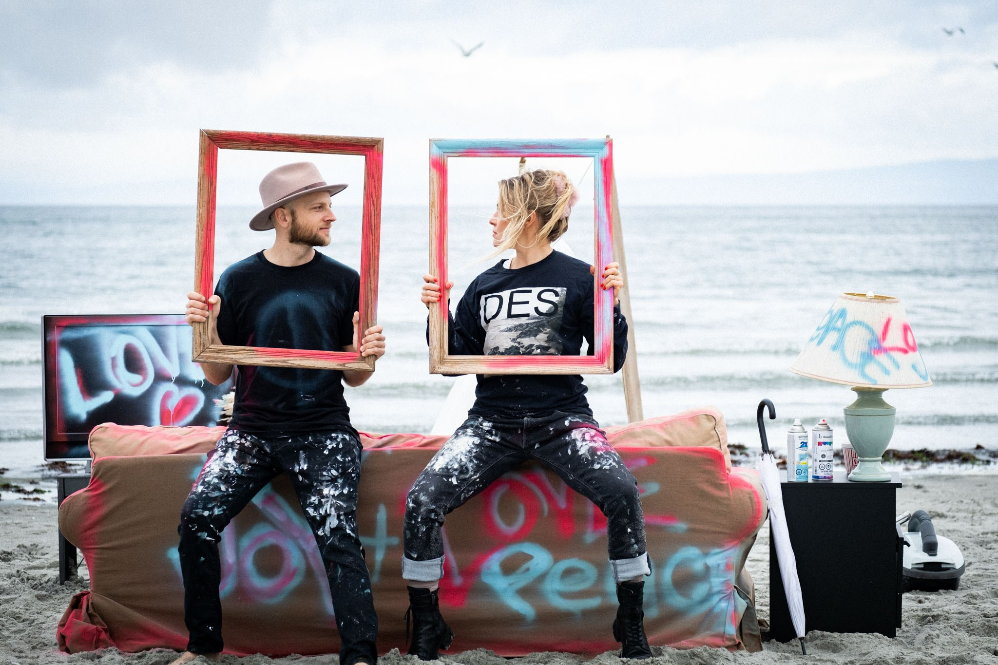 creative cinematic portrait by the shore