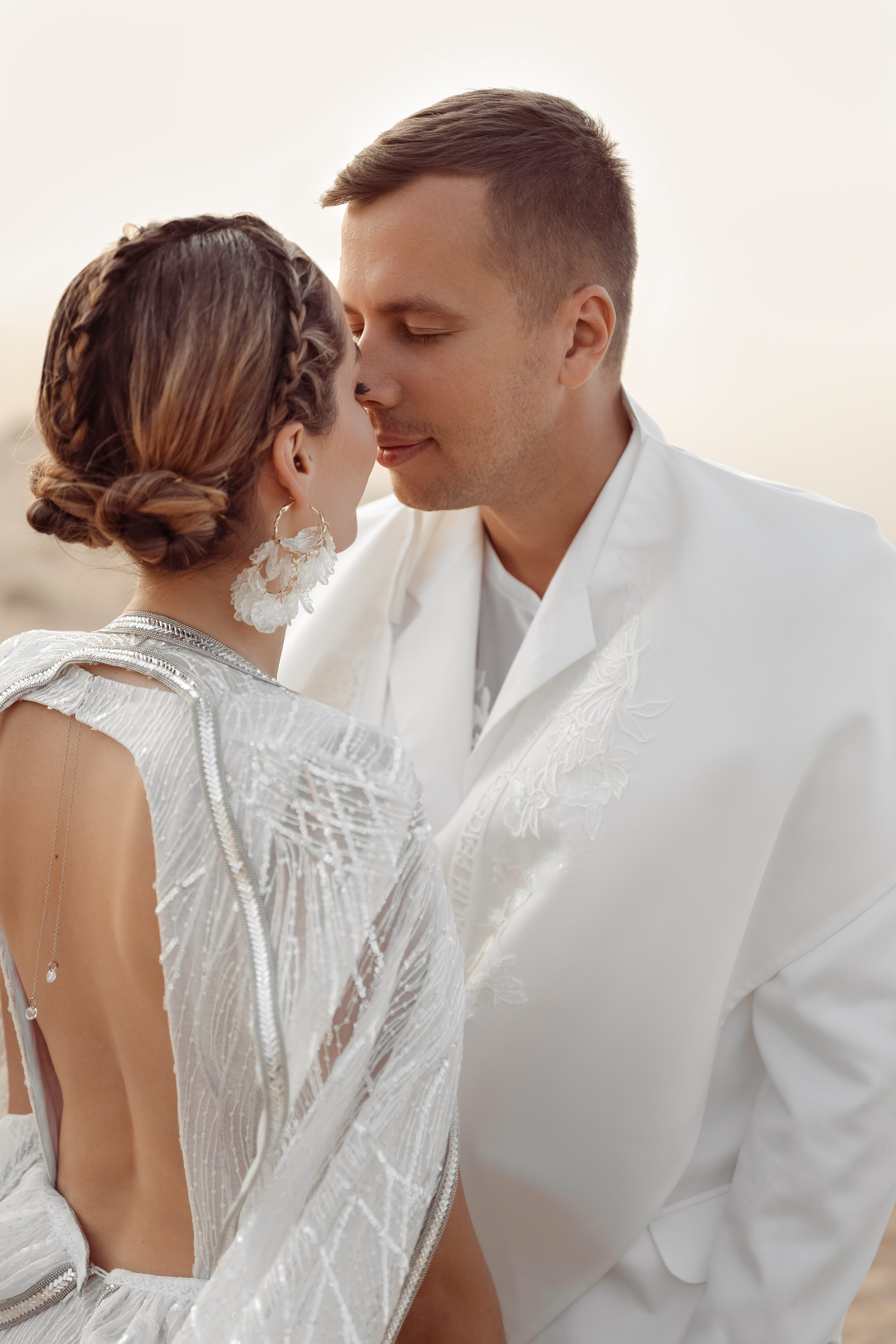 Bride and groom's portrait. Dubai, United Arab Emirates