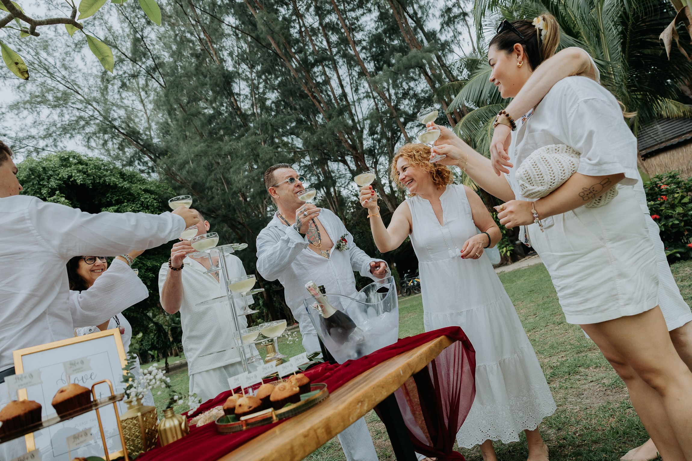 Simone & Matthias Peter. Buddhist blessing wedding Ceremony on Koh Samui, Thailand