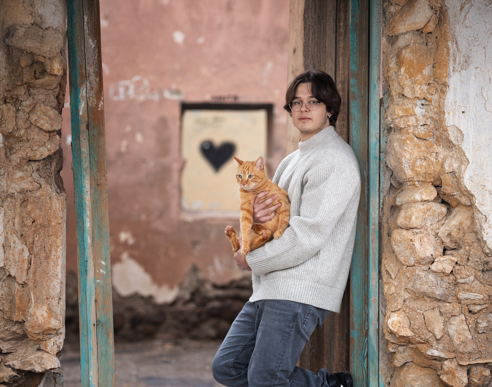 Fotosesion de mis hijos con su gato Boris. Fotógrafo Almeria. Swetlana Ushakova