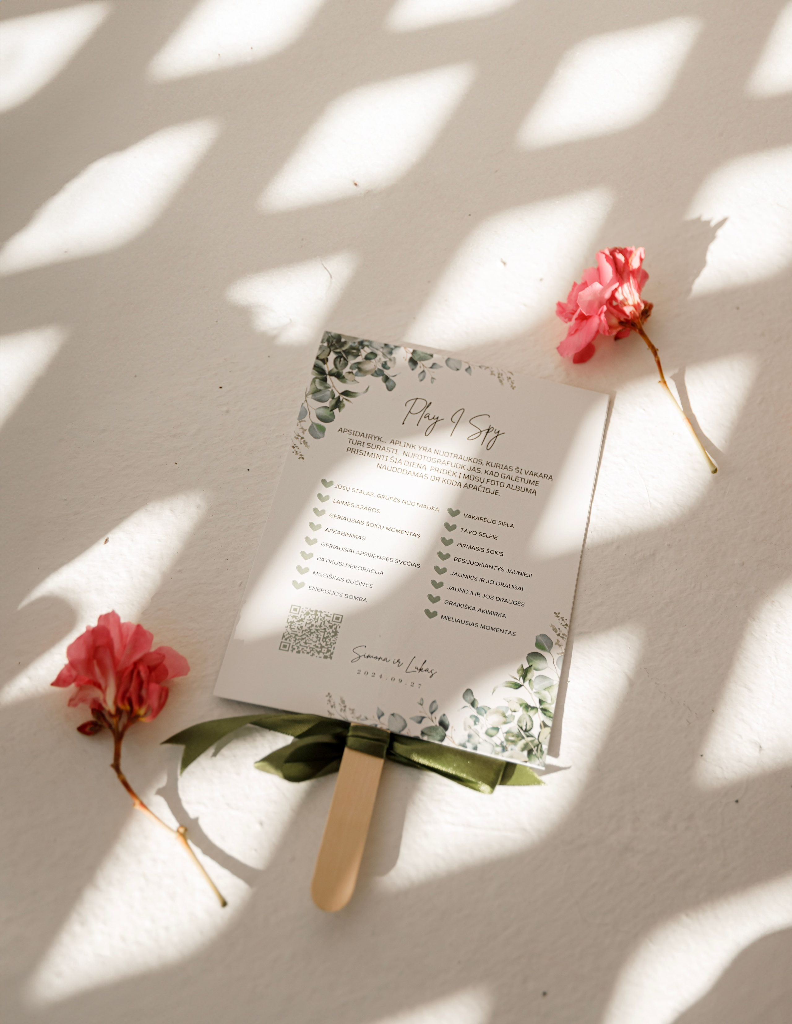 Wedding invitation for Lithuanian wedding in church Agia Sofia in luxury hotel Esperos Village. Rhodes Greece