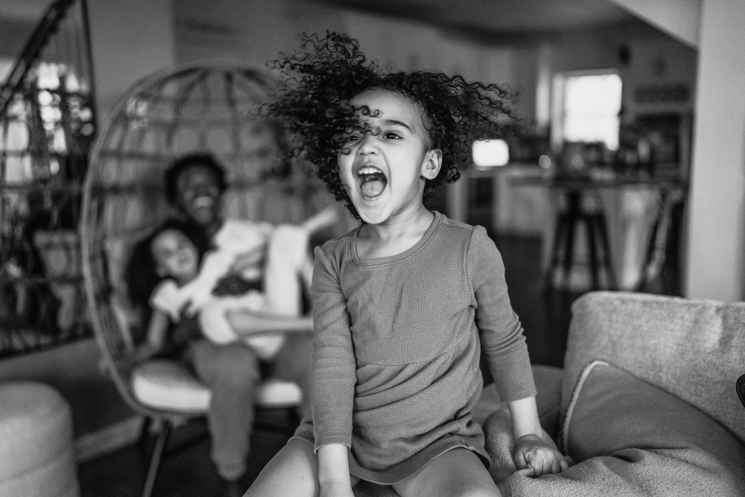 Stephanie, Lamar and kids at home. Wedding and family photographer and videographer PA, NJ, NY, DE, MD