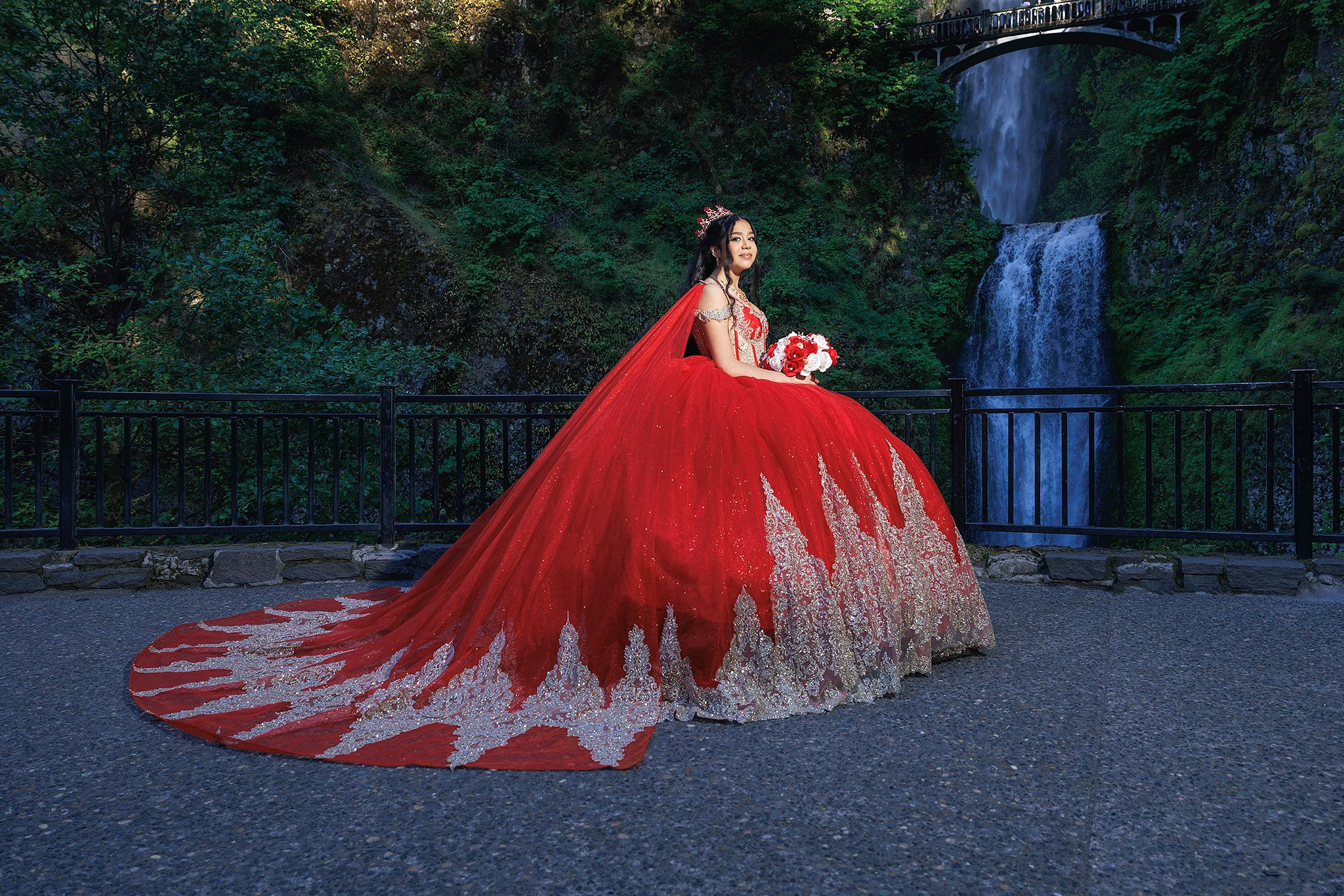 quince años  fotografía en multnomah falls
