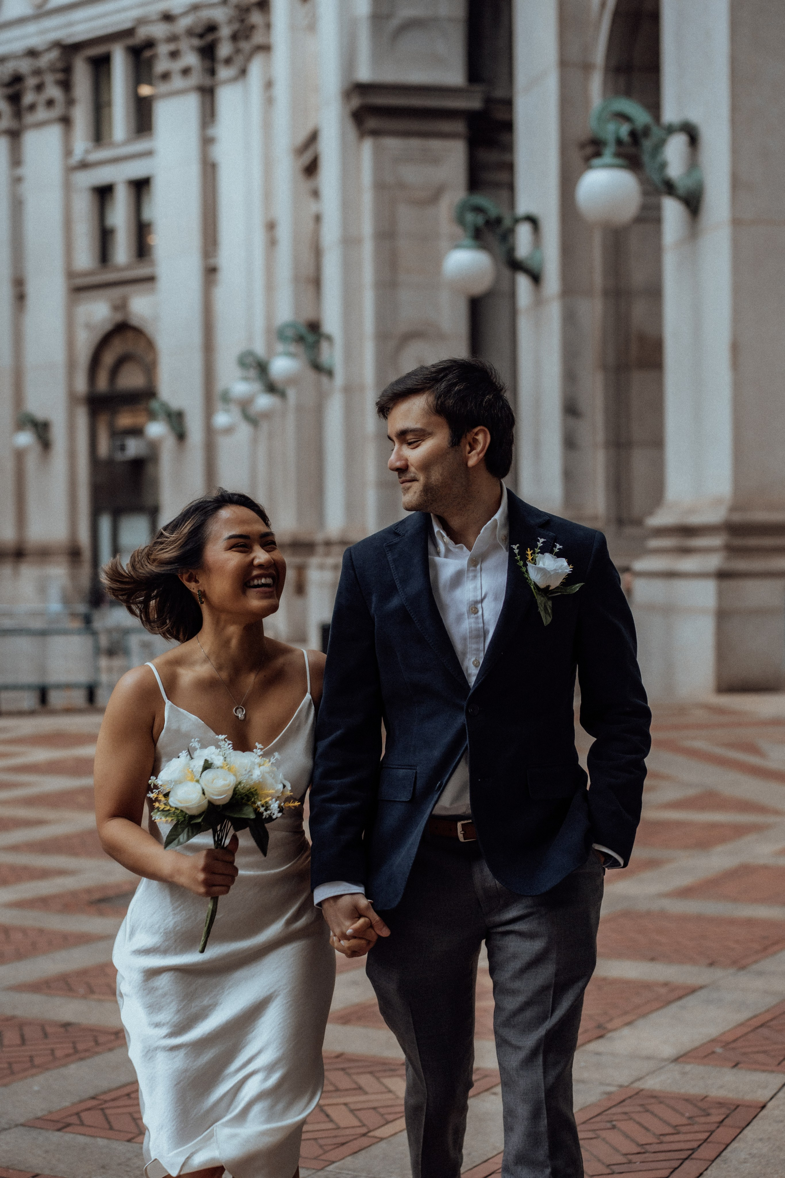 Wedding ceremony in the city hall. Portrait and wedding photographer in New York