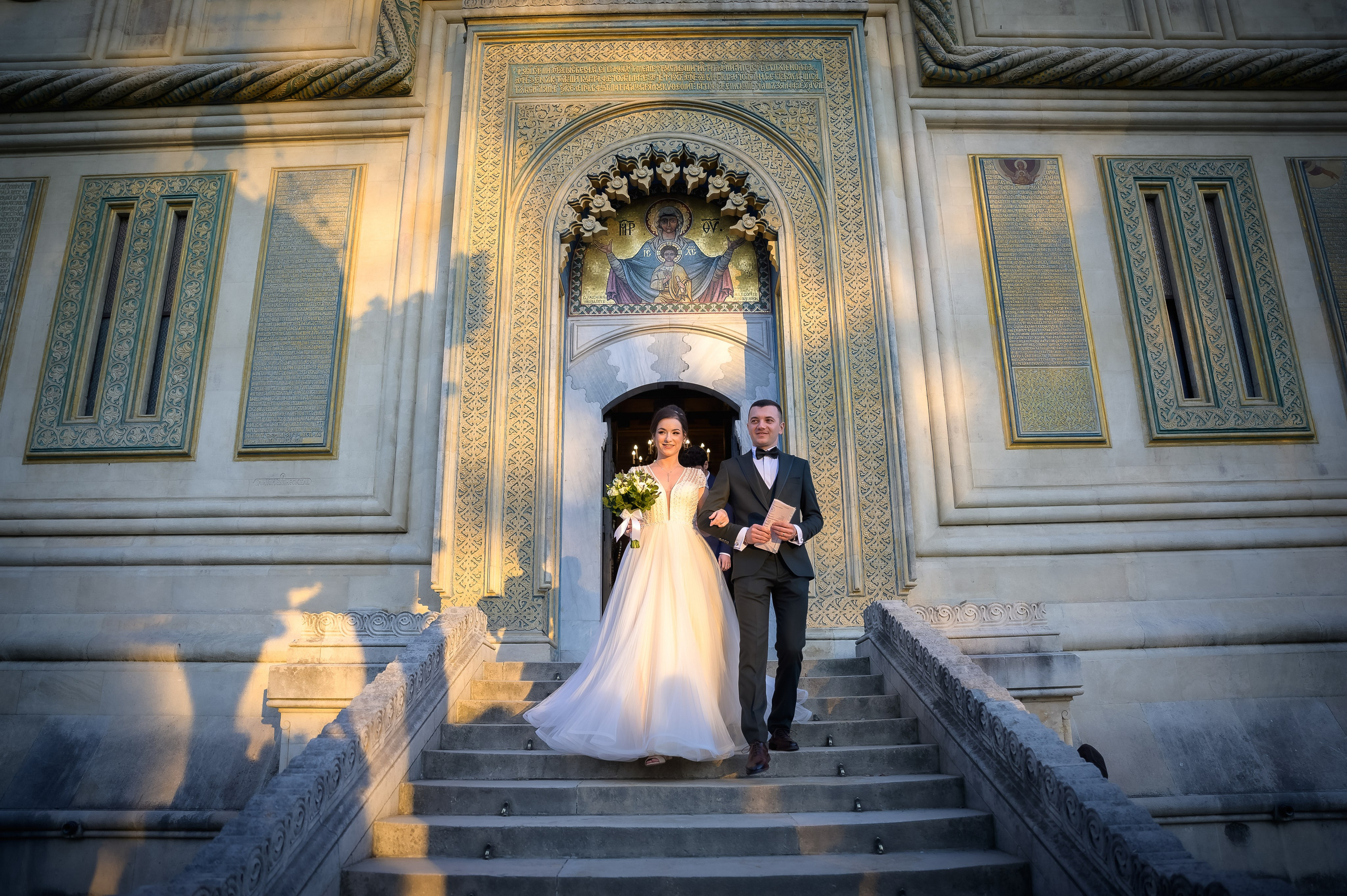 cuplu nunta sedinta foto pe scari monumentale