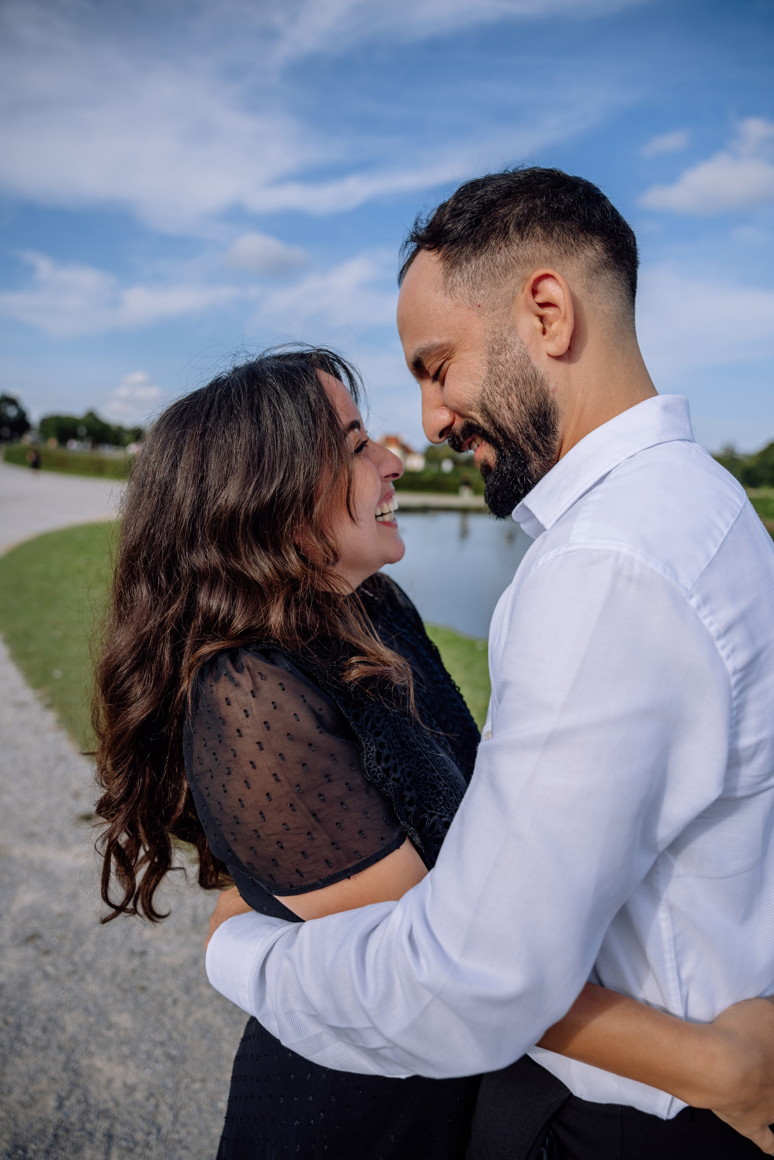 Antrag am Schloss Nymphenburg. Hochzeitsfotograf München Taufe Familienfotograf Tanja Mauke