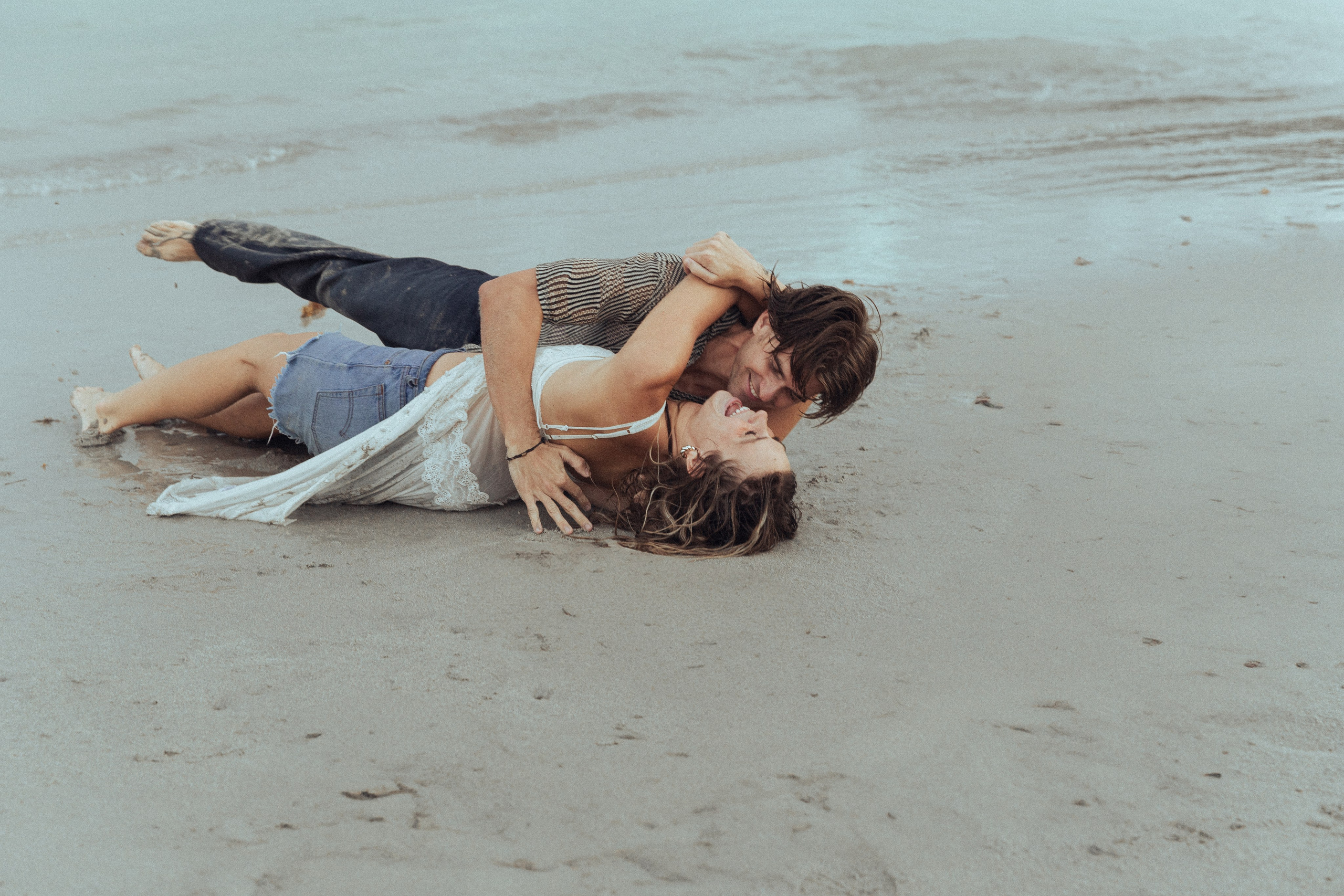 Sunset Horseback Couples Shoot on the Beach in Miami