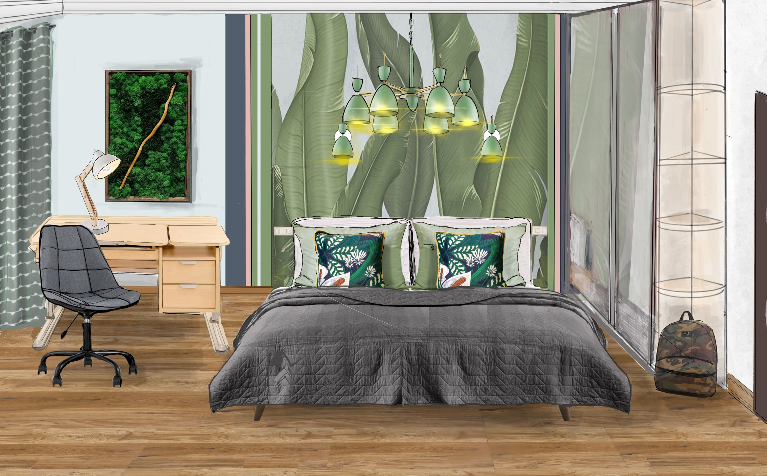 Collagen und Skizzen. Valeria Riazantseva. Interior Designerin und Dekorateurin