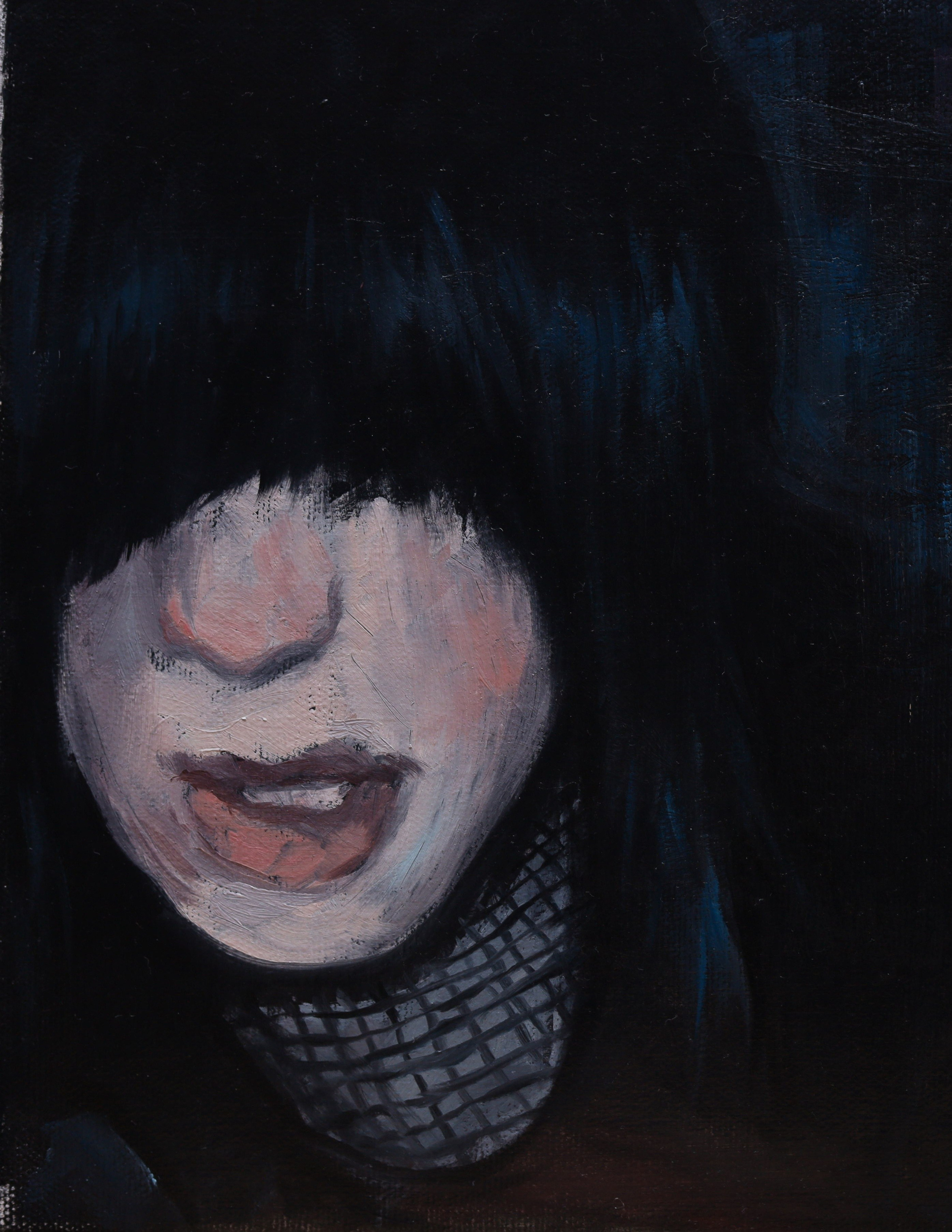 Double Portrait in Black, oil painting, Barbara Cabral. Barbara Cabral