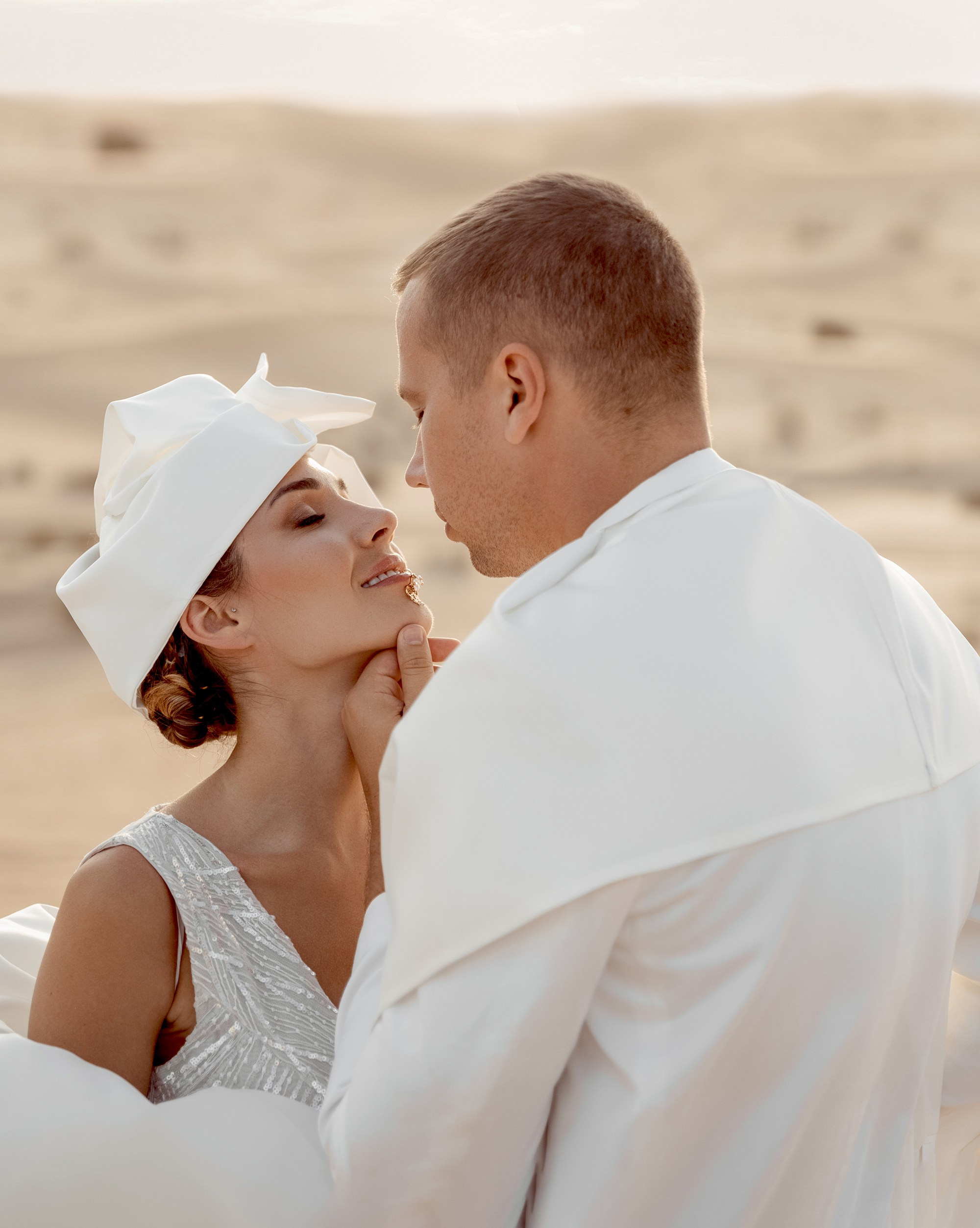 Bride and groom's portrait. Dubai, United Arab Emirates